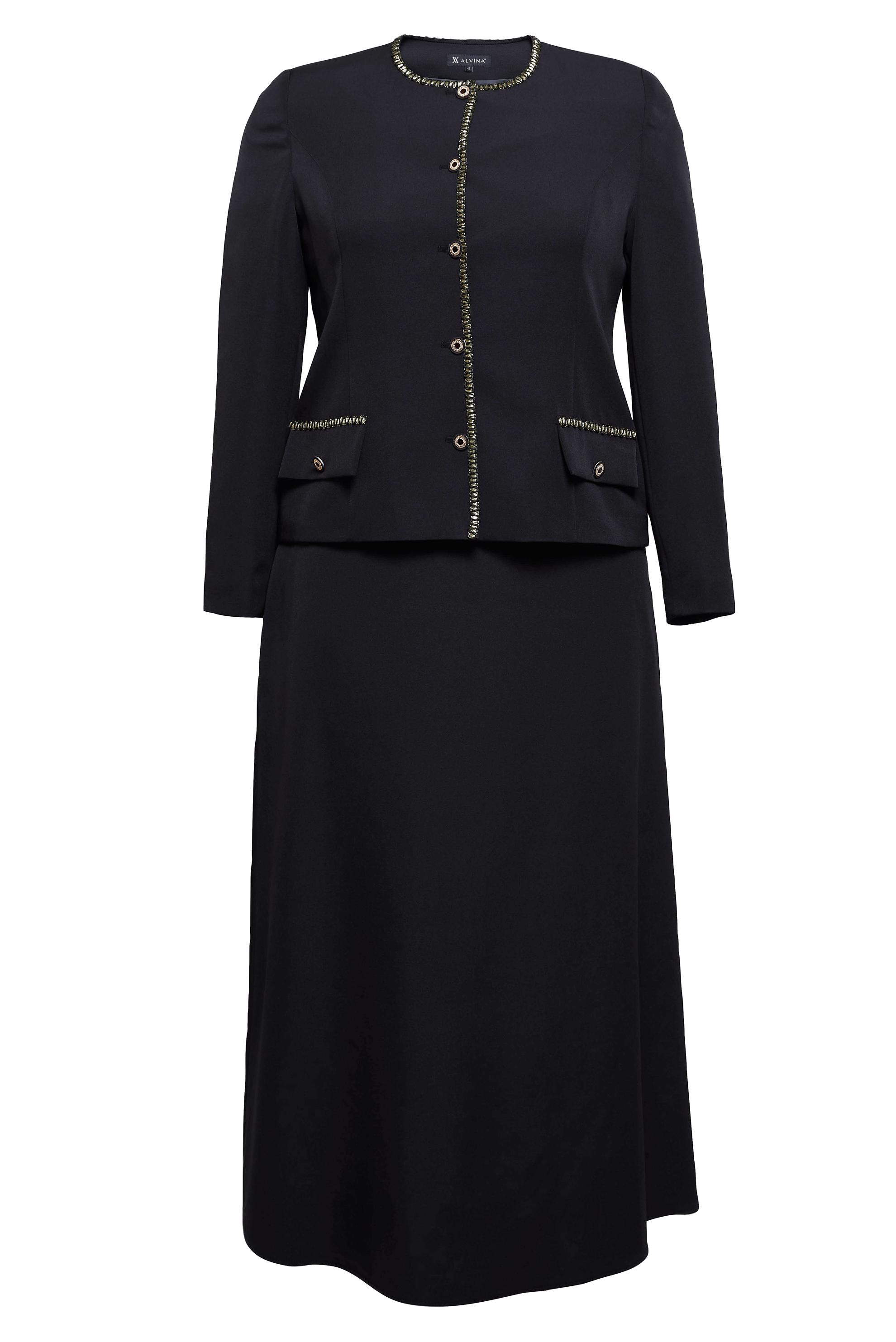 Vêtements hijab NOIR COSTUME À JUPE GRANDE TAILLE 30430