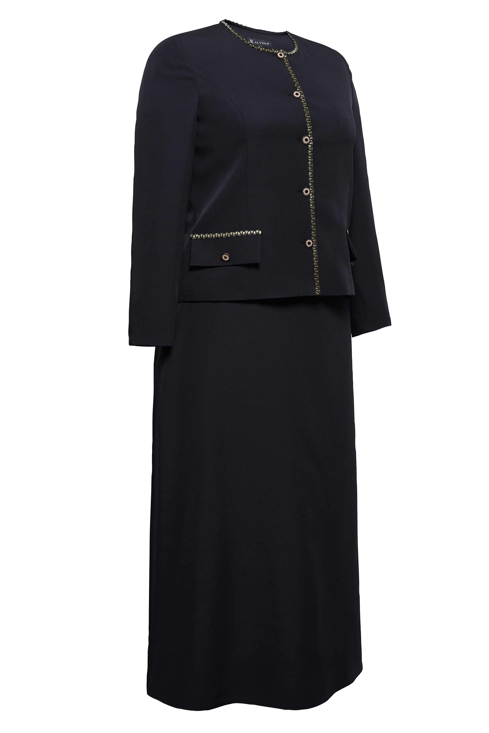 Vêtements hijab NOIR COSTUME À JUPE GRANDE TAILLE 30430