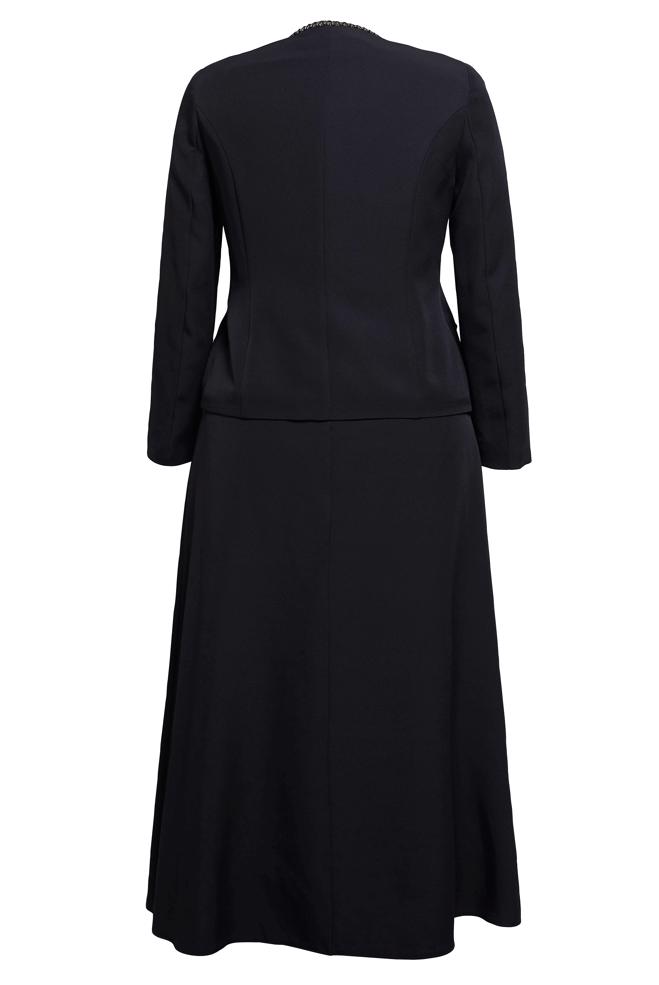 Tesettür giyim SİYAH BÜYÜK BEDEN CEKETLİ ETEKLİ TAKIM 30430 - ALVİNA