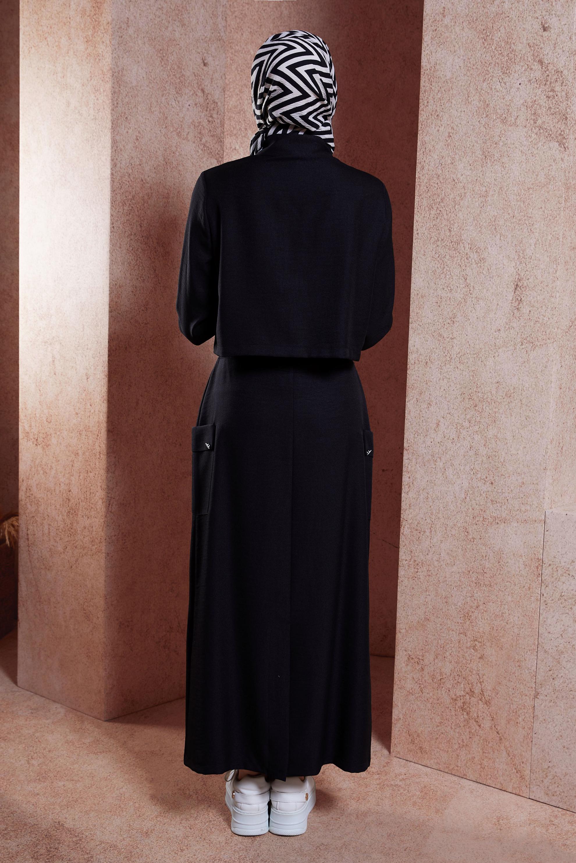 Vêtements hijab NOIR COSTUME À JUPE CEINTURE 44495