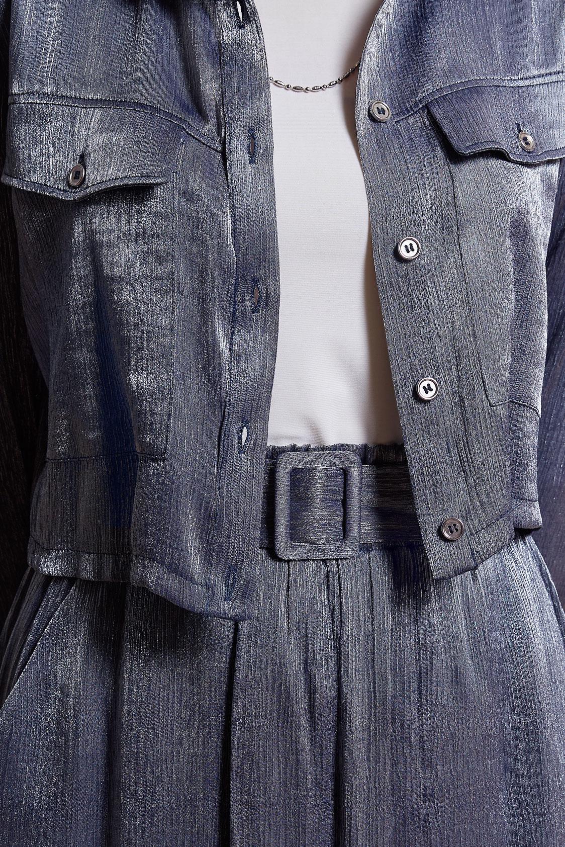 Tesettür giyim LACİVERT ETEKLİ SATEN DOKULU BÜRÜMCÜK TAKIM 44567