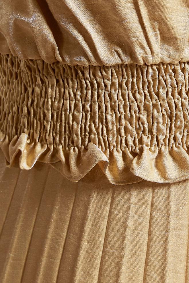 Tesettür giyim KAHVE GİPELİ ETEKLİ TESETTÜR TAKIM 44716 - ALVİNA