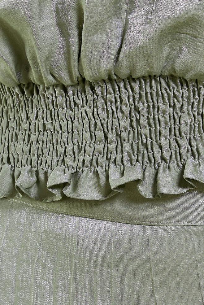 Tesettür giyim HAKİ GİPELİ ETEKLİ TESETTÜR TAKIM 44716 - ALVİNA