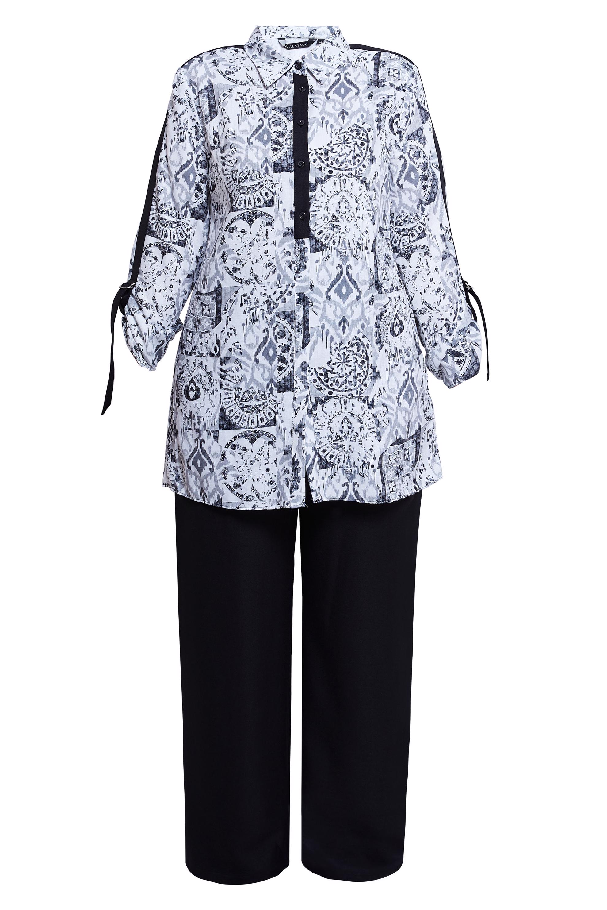 Vêtements hijab NOIR COSTUME PANTALON À MOTIFS GRANDES TAILLES 20516