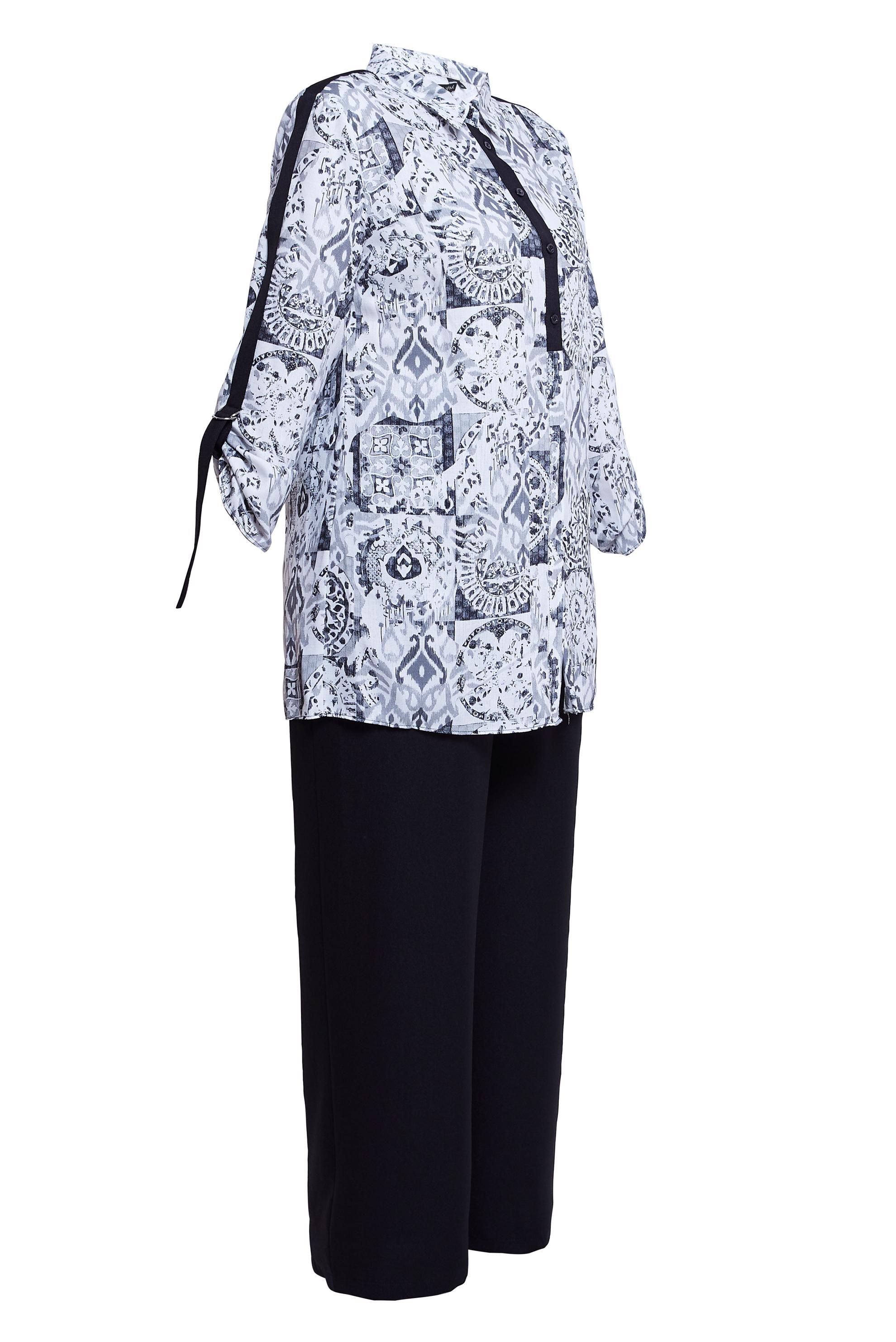 Vêtements hijab NOIR COSTUME PANTALON À MOTIFS GRANDES TAILLES 20516