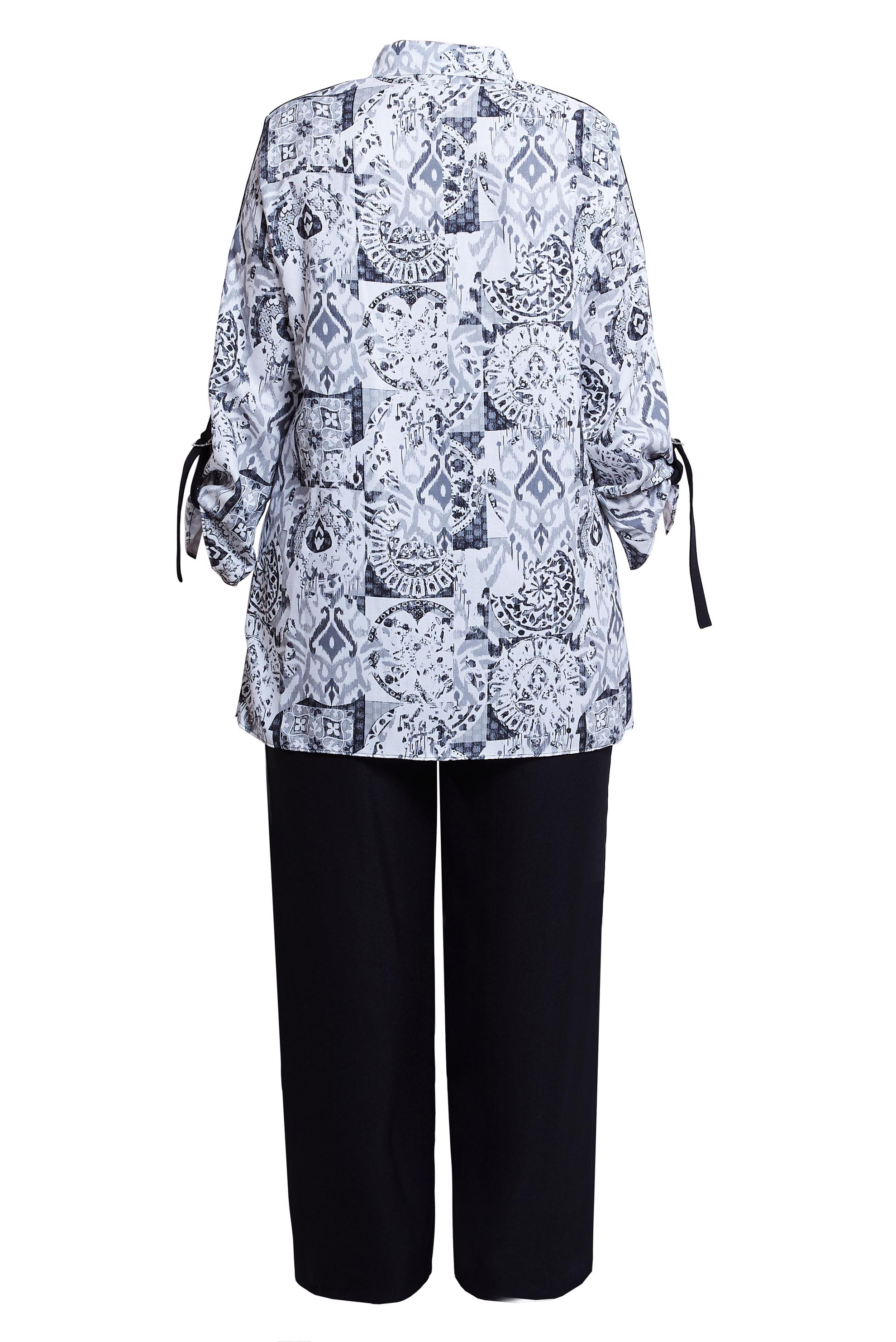 Vêtements hijab NOIR COSTUME PANTALON À MOTIFS GRANDES TAILLES 20516