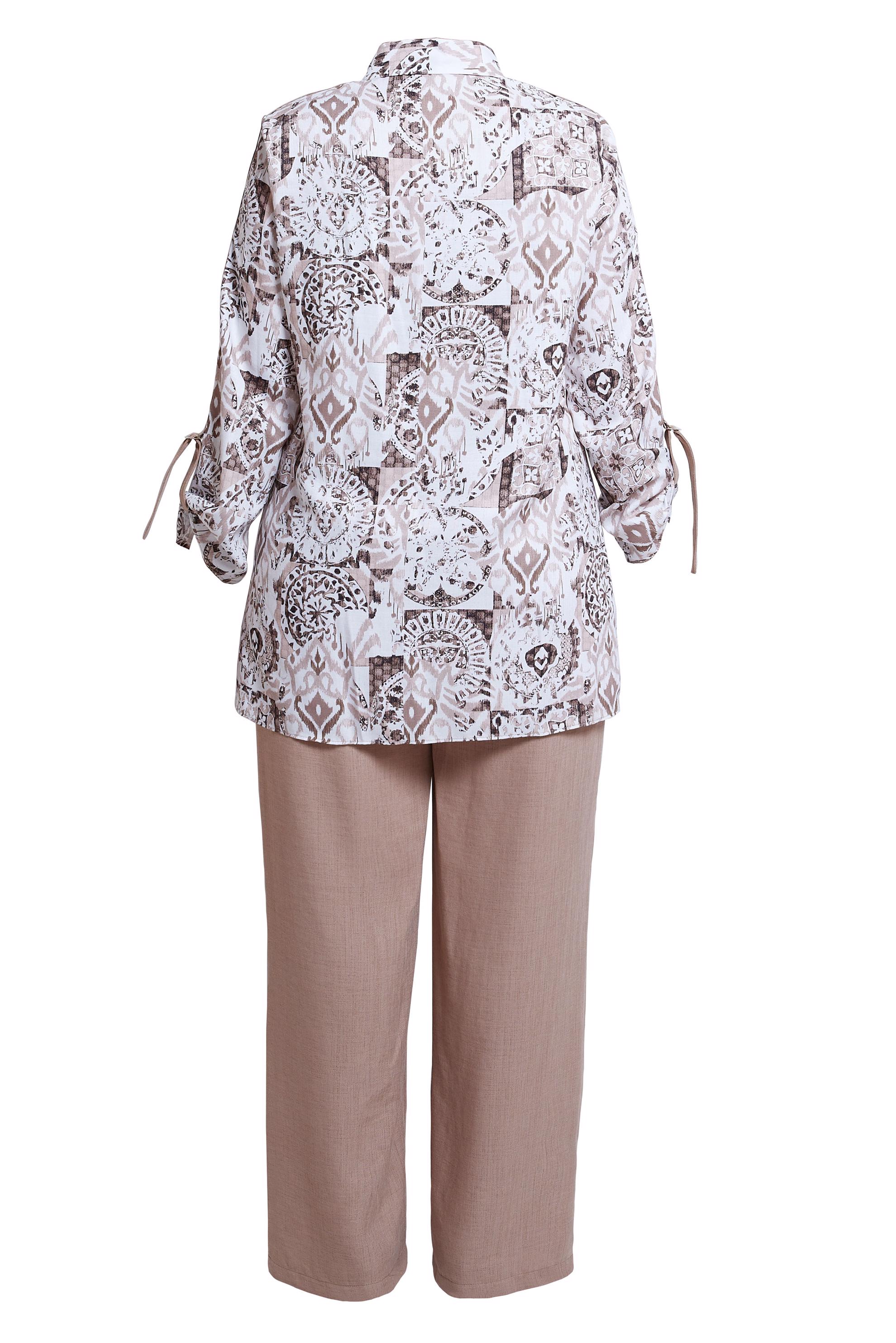 Vêtements hijab BRUN COSTUME PANTALON À MOTIFS GRANDES TAILLES 20516