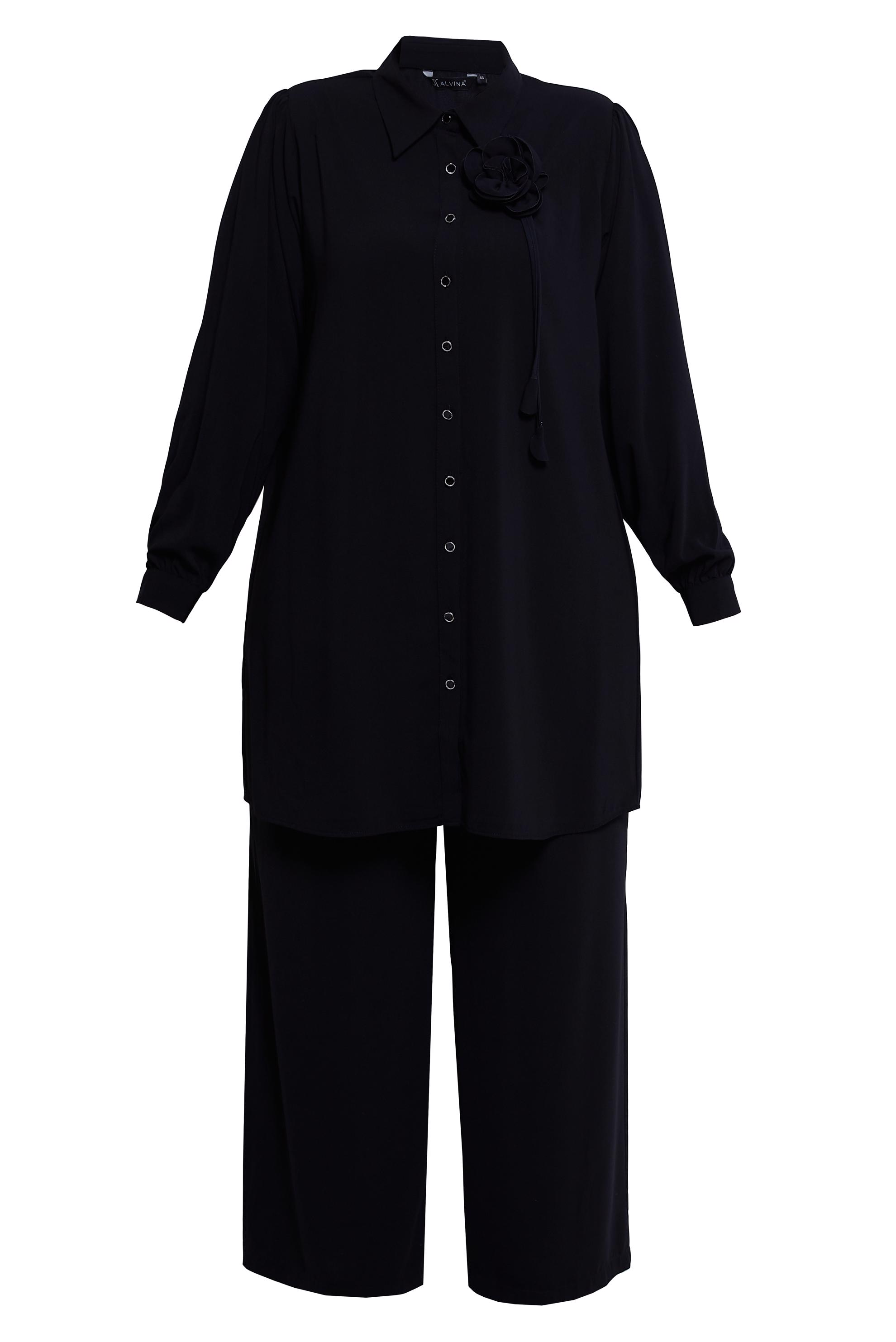 Hijab clothing BLACK PLUS SIZE PANTS SUIT 20519