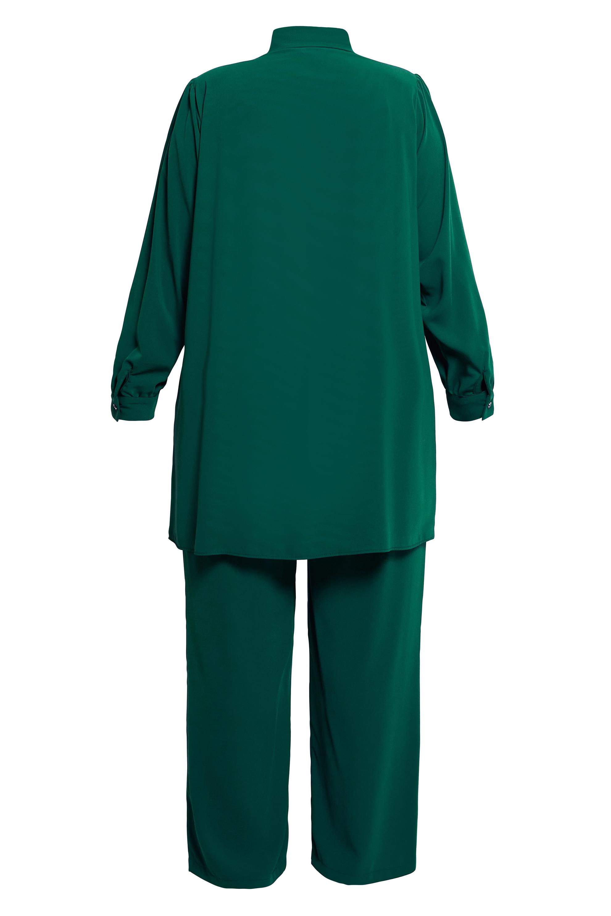Tesettür giyim YEŞİL BÜYÜK BEDEN PANTOLONLU TAKIM 20519