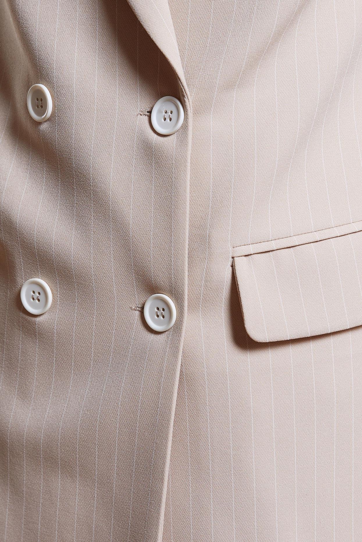 Tesettür giyim BEJ ÇİZGİLİ PANTOLONLU TAKIM 30421