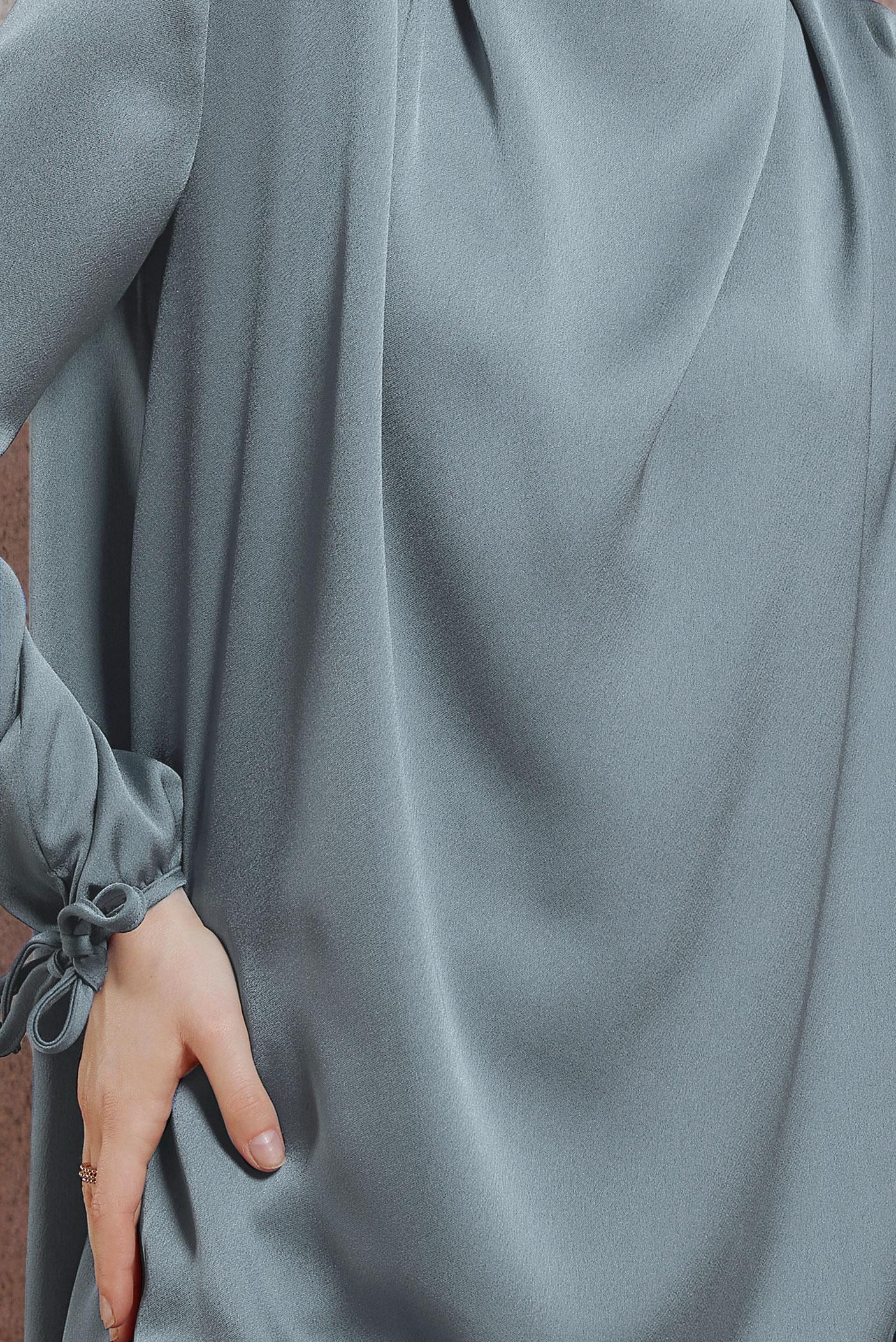 Tesettür giyim GRİ SATEN DOKUMA PANTOLONLU TAKIM 30429