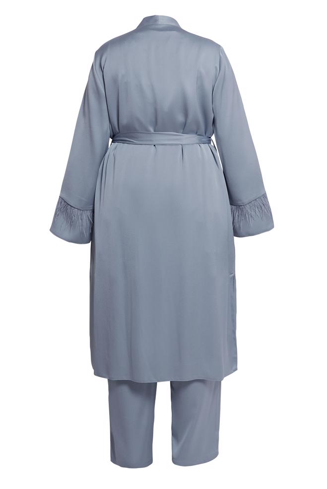 Vêtements hijab GRIS COSTUME PANTALON TROIS PIÈCES CEINTURE 30434 - ALVİNA