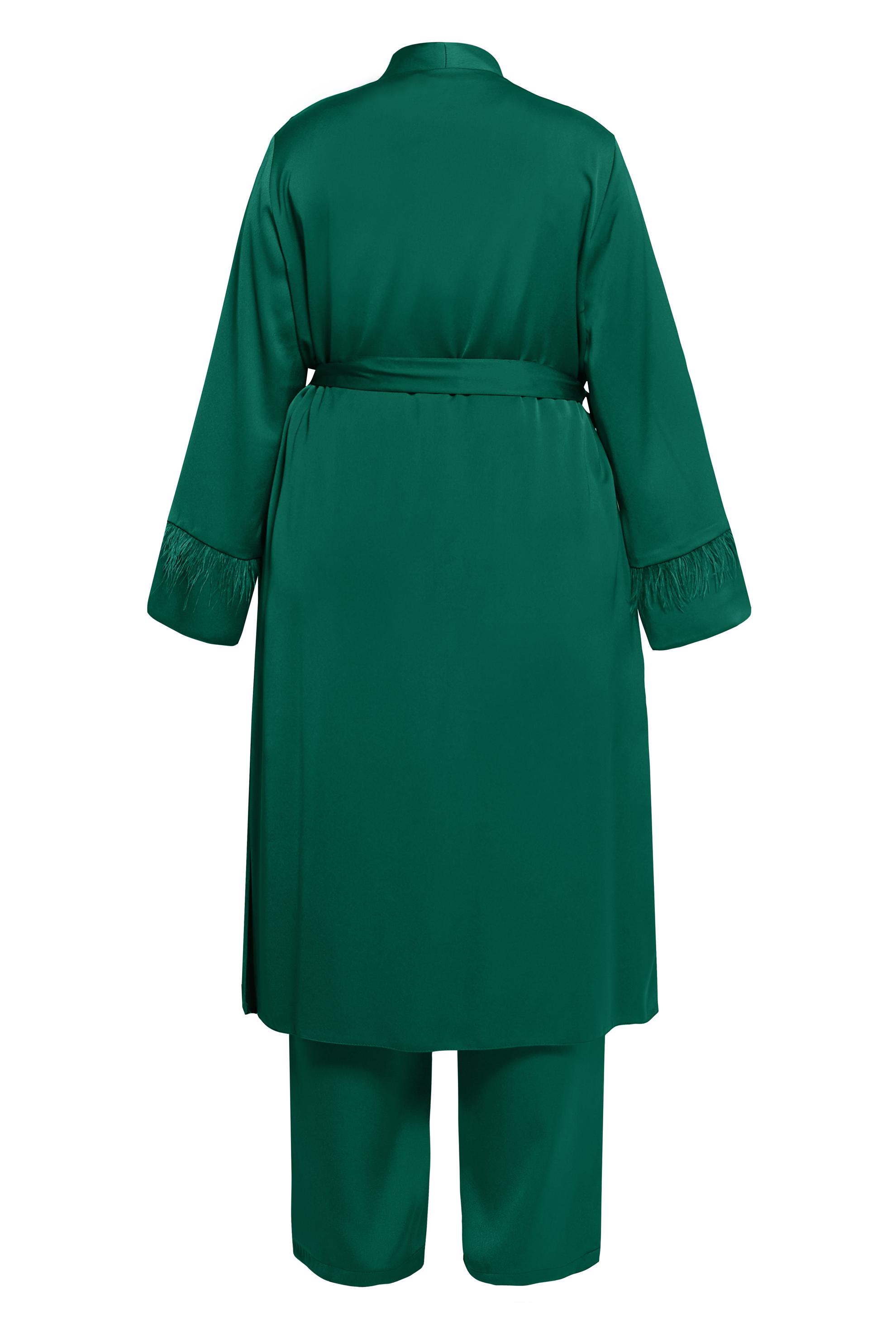 Vêtements hijab VERT COSTUME PANTALON TROIS PIÈCES CEINTURE 30434