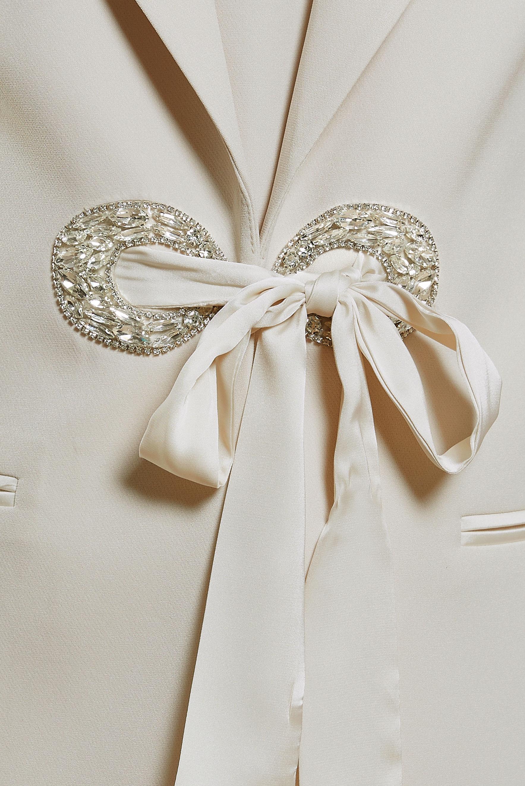 Tesettür giyim EKRU TAŞ DETAYLI ÜÇLÜ PANTOLONLU TAKIM 30436