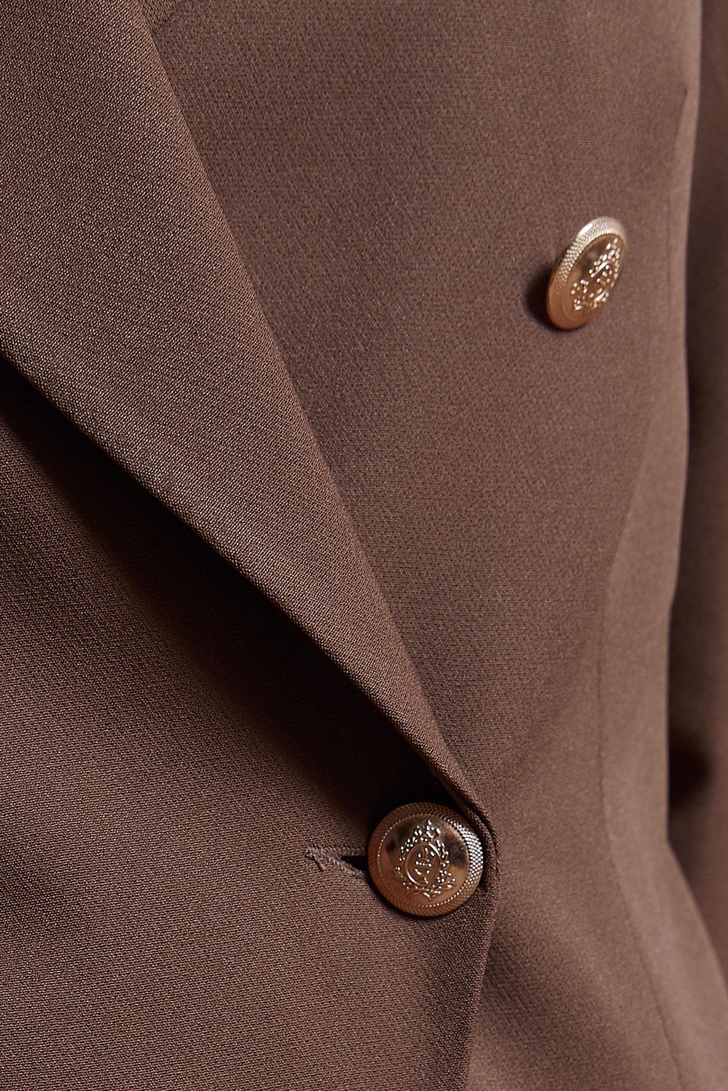 Tesettür giyim VİZON KRUVAZE YAKA ÜÇLÜ PANTOLONLU TAKIM 30438