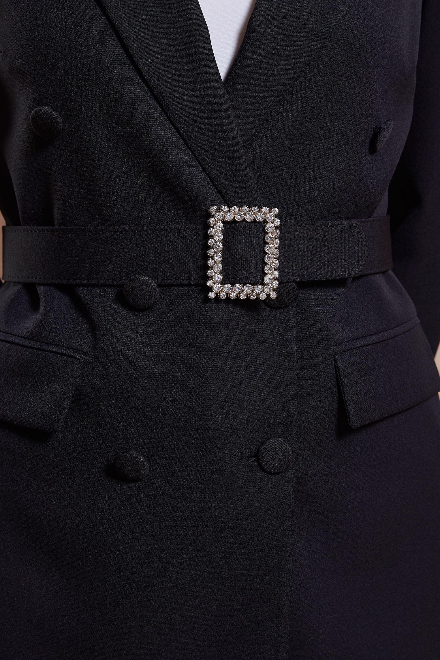 Tesettür giyim SİYAH KEMERLİ PANTOLONLU TAKIM 30439