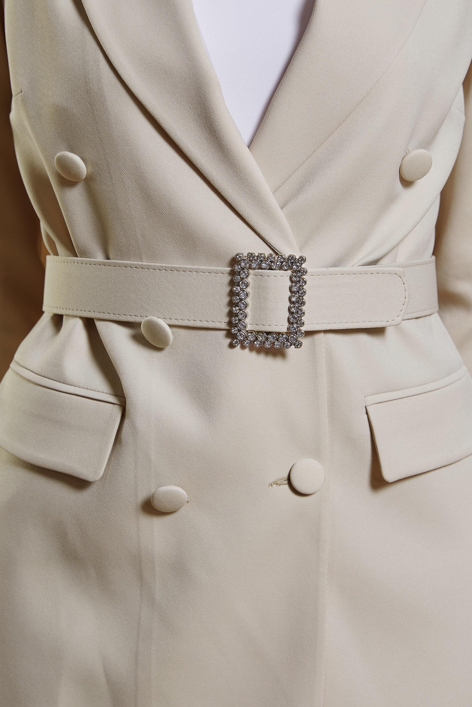 Tesettür giyim EKRU KEMERLİ PANTOLONLU TAKIM 30439