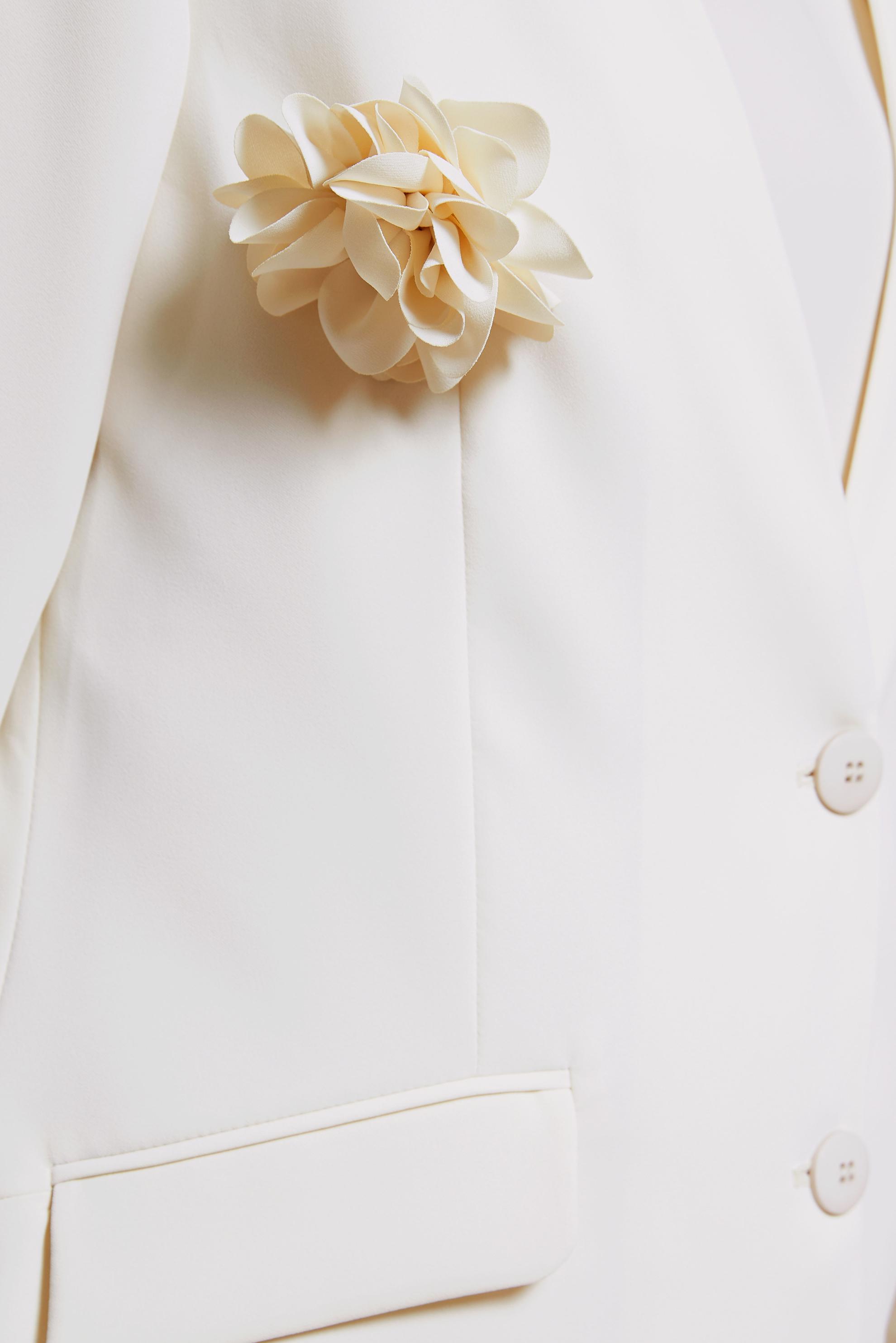 Tesettür giyim BEJ BROŞ DETAYLI ÜÇLÜ PANTOLONLU TAKIM 30445