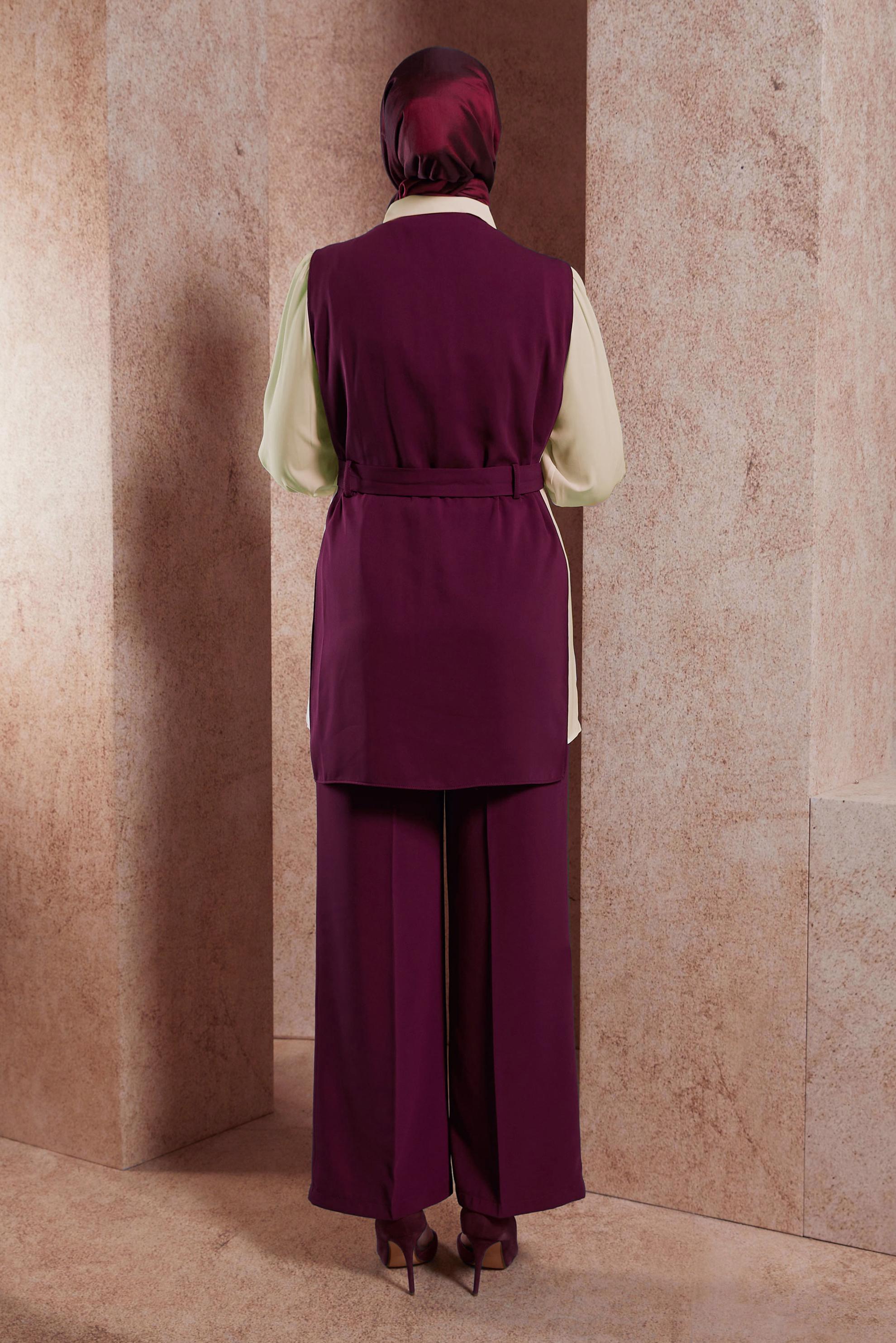 Vêtements hijab BEIGE ENSEMBLE PANTALON TROIS PIÈCES 44171
