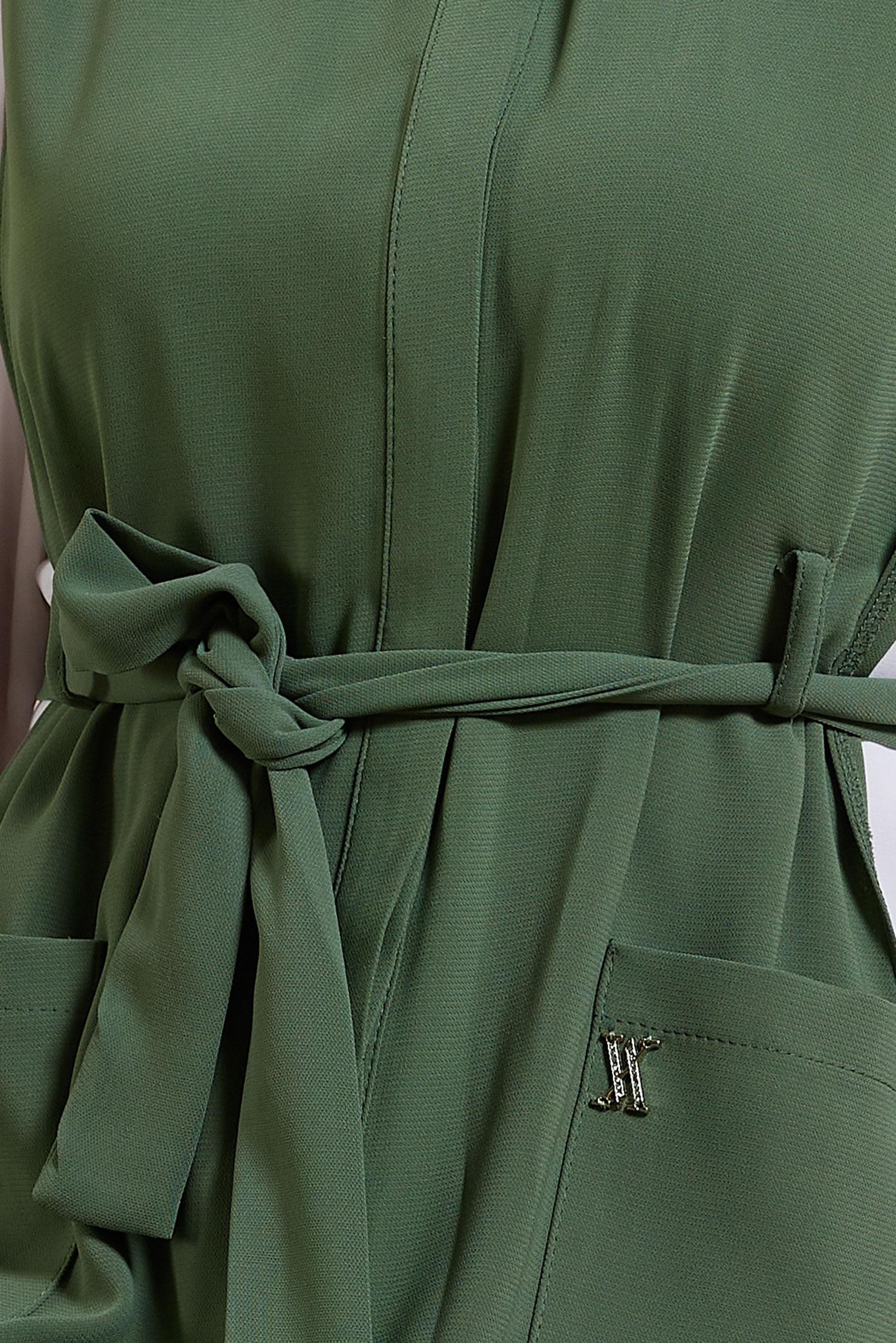 Tesettür giyim YEŞİL KUŞAKLI ÜÇLÜ PANTOLONLU TAKIM 44171