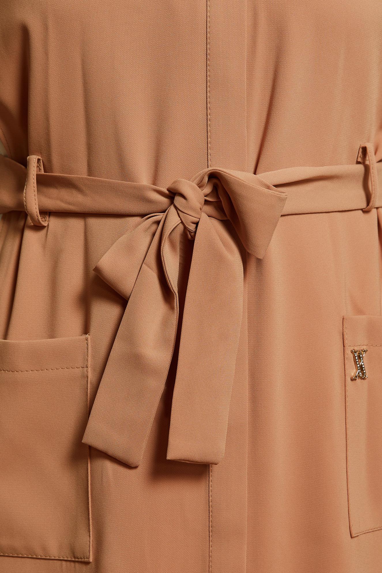 Tesettür giyim KAHVE KUŞAKLI ÜÇLÜ PANTOLONLU TAKIM 44171