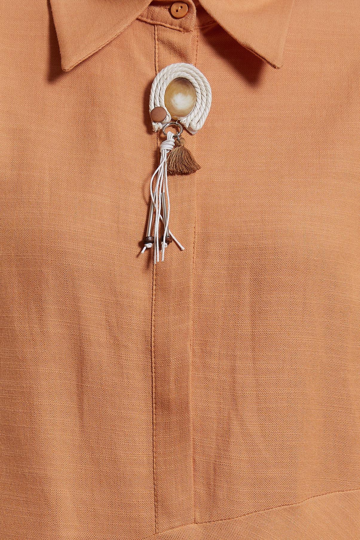 Tesettür giyim TURUNCU ASİMETRİK KESİM PANTOLONLU TAKIM 44411