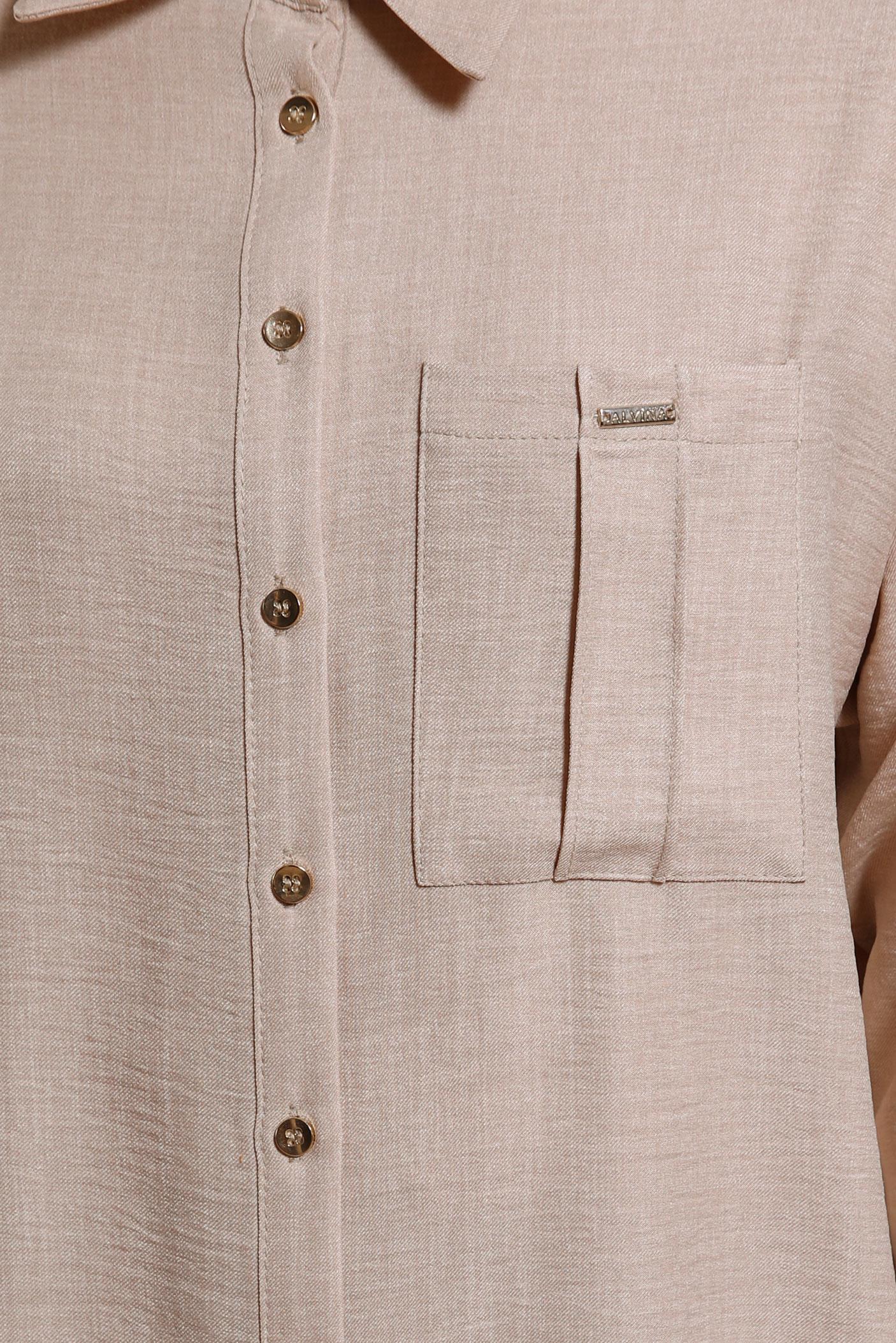 Tesettür giyim BEJ GÖMLEK YAKA PANTOLONLU TAKIM 44412