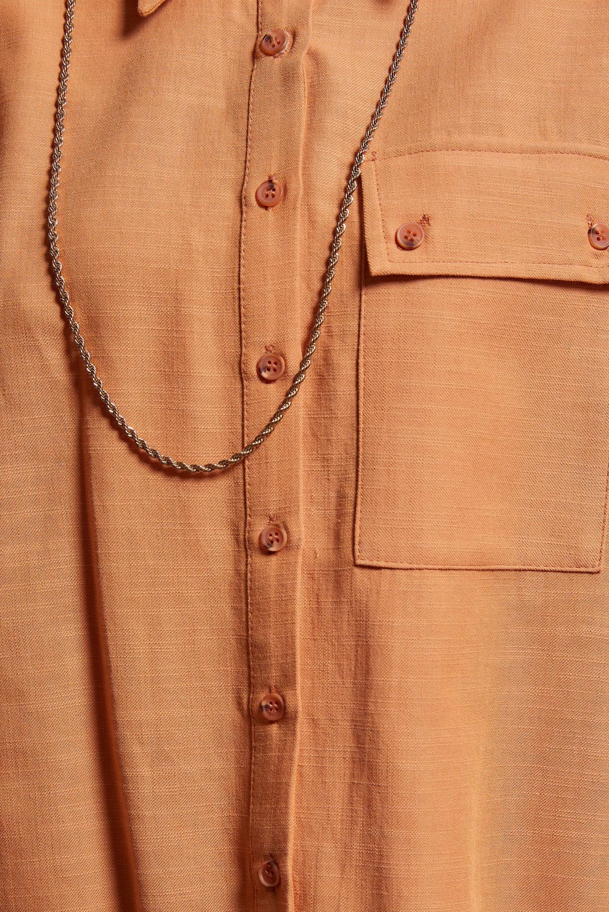 Tesettür giyim TURUNCU GÖMLEK YAKA PANTOLONLU TAKIM 44437