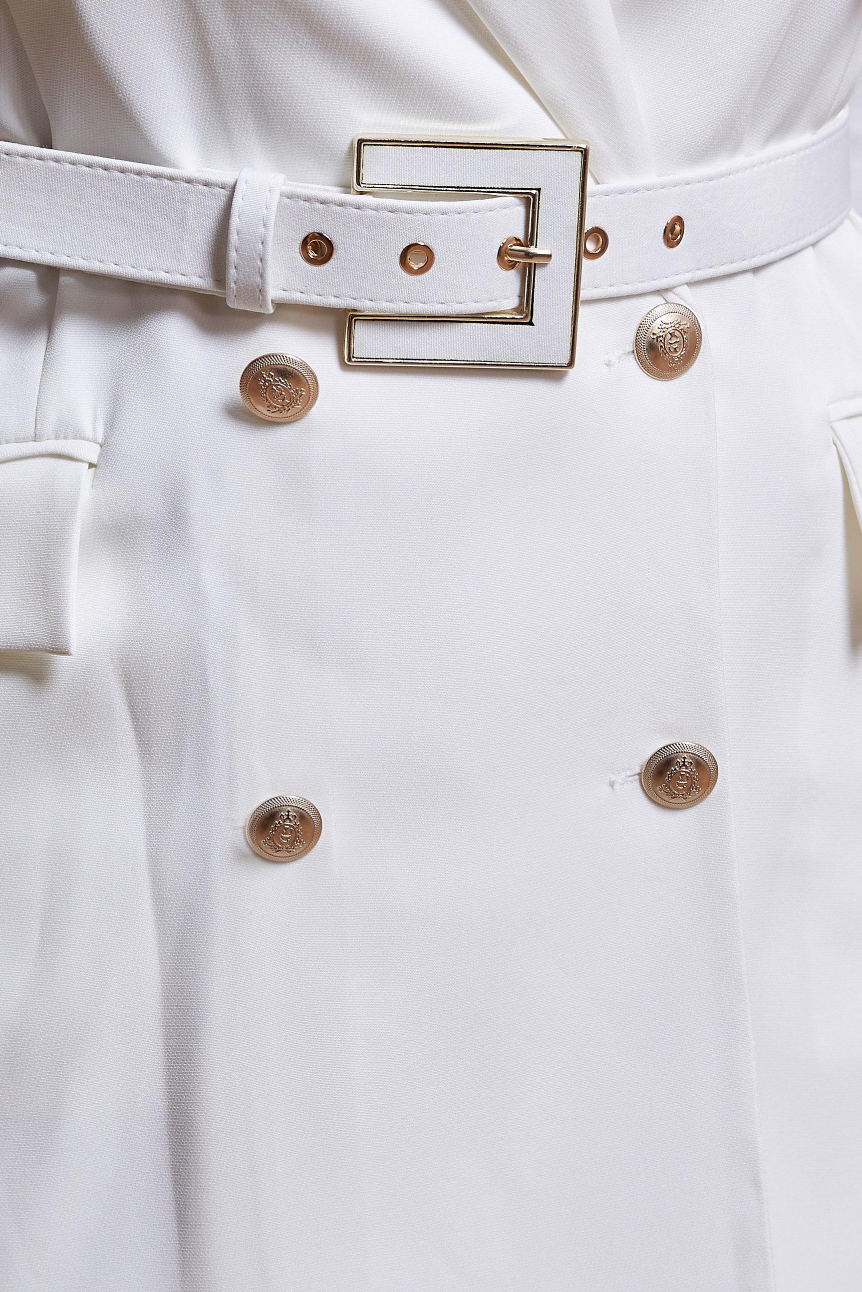 Tesettür giyim BEYAZ KEMERLİ YELEKLİ PANTOLONLU TAKIM 44454