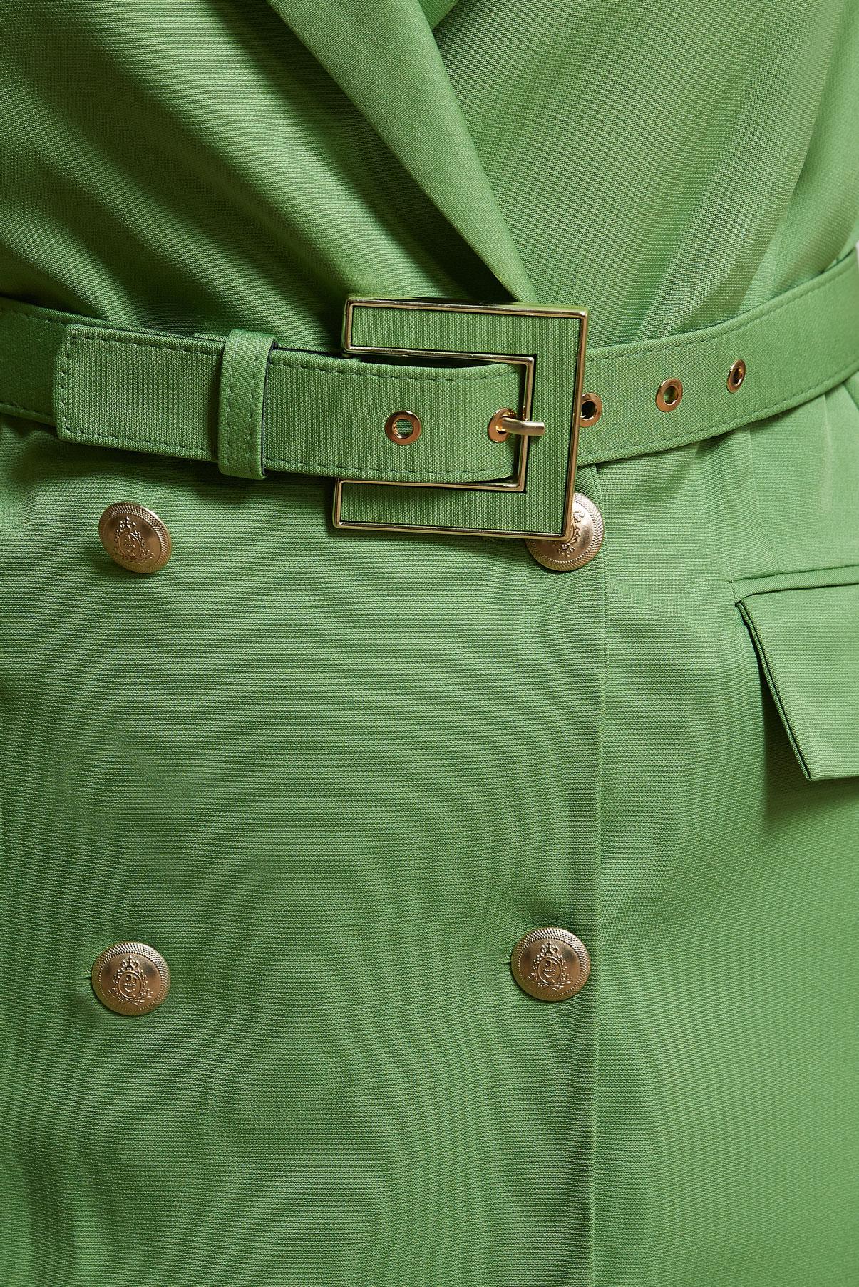 Tesettür giyim YEŞİL KEMERLİ YELEKLİ PANTOLONLU TAKIM 44454