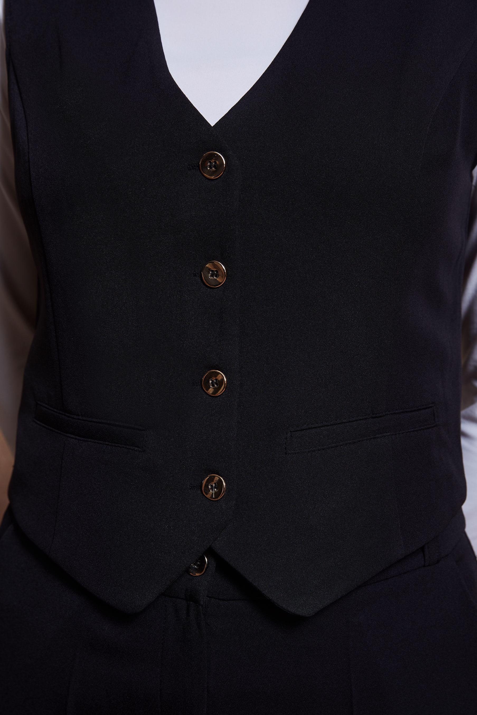 Tesettür giyim SİYAH YELEKLİ PANTOLONLU TAKIM 44455