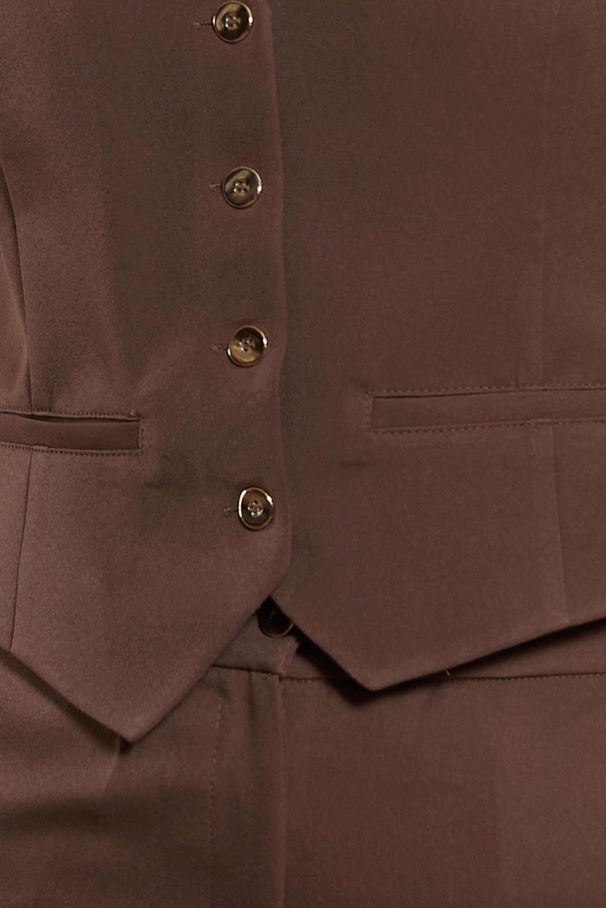 Tesettür giyim VİZON YELEKLİ PANTOLONLU TAKIM 44455