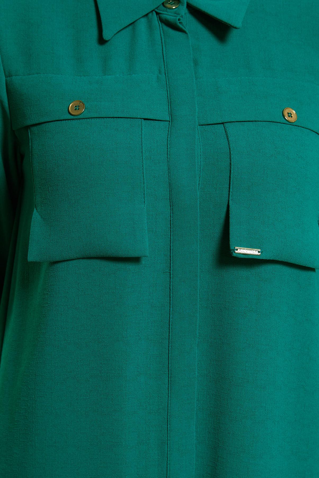 Tesettür giyim YEŞİL KETEN DOKULU PANTOLONLU TAKIM 44464	