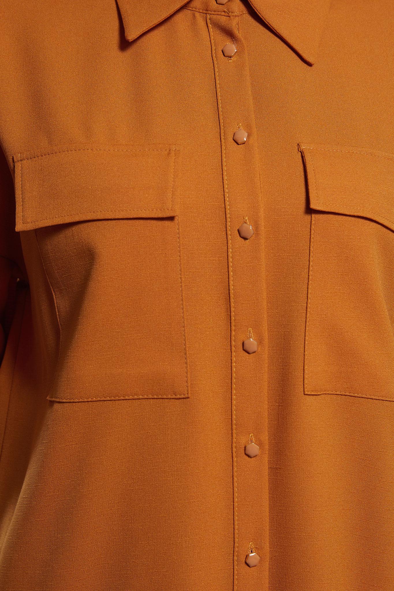 Tesettür giyim TURUNCU GÖMLEK YAKA PANTOLONLU TAKIM 44473