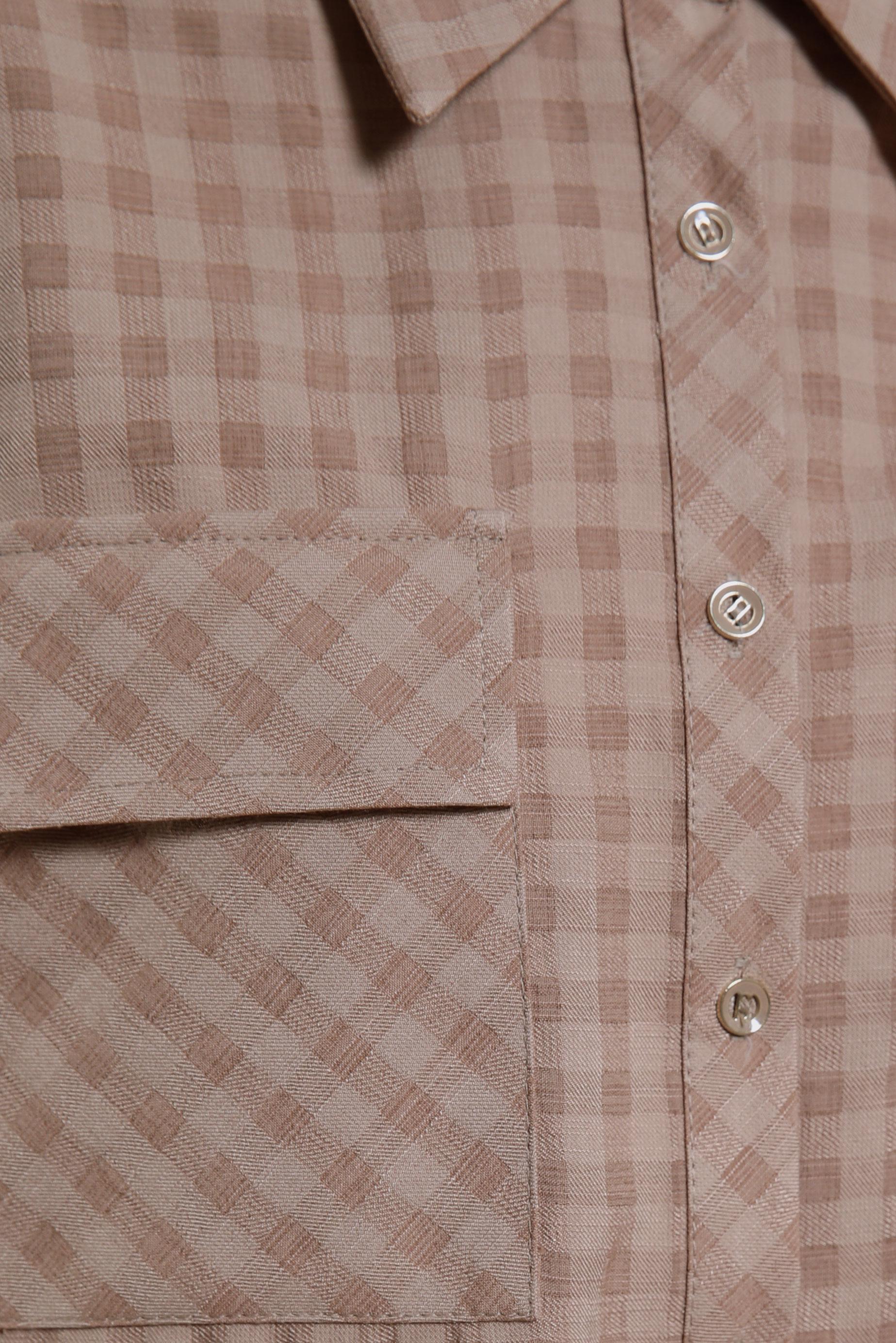 Tesettür giyim VİZON EKOSE DESENLİ PANTOLONLU TAKIM 44477