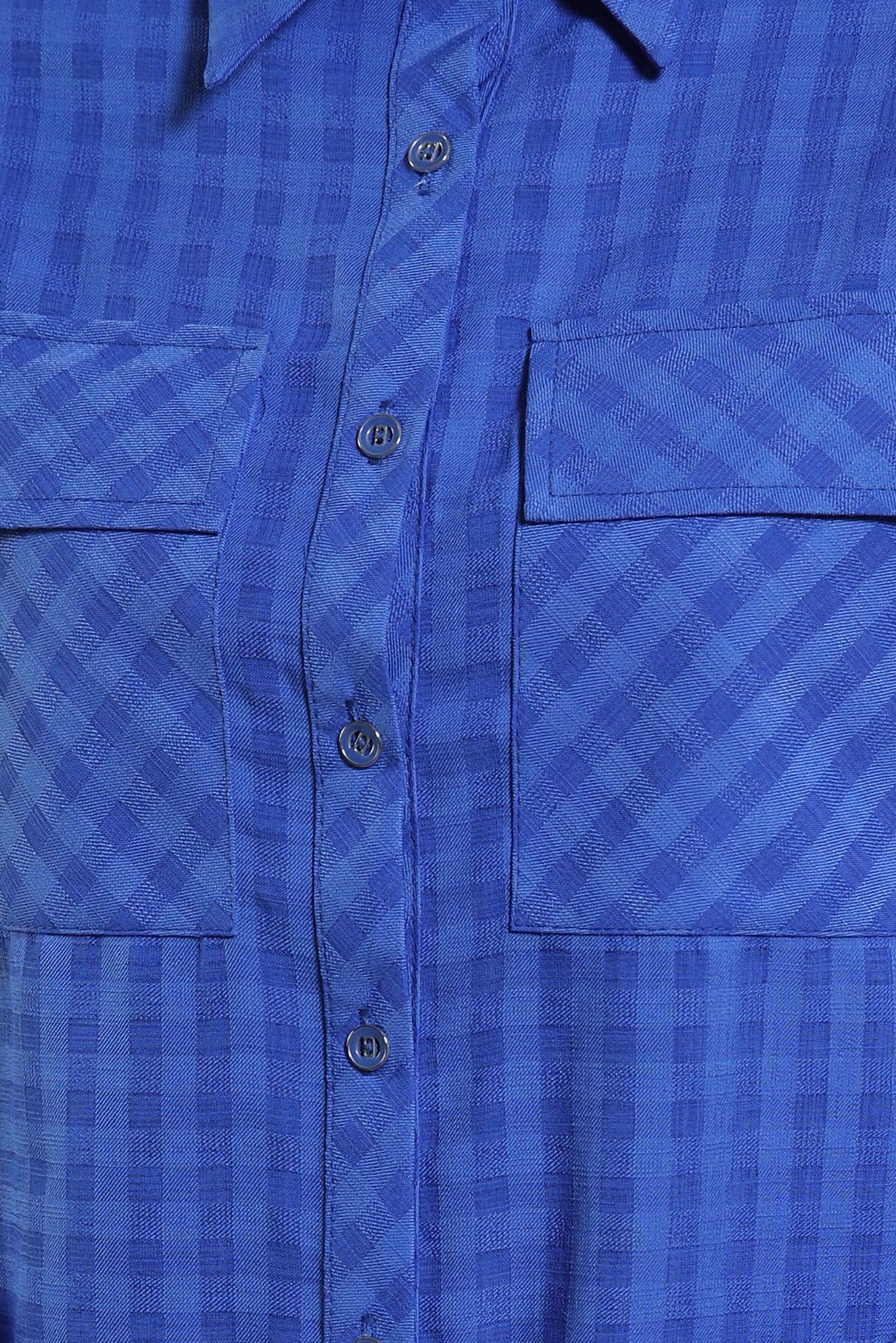 Tesettür giyim LACİVERT EKOSE DESENLİ PANTOLONLU TAKIM 44477