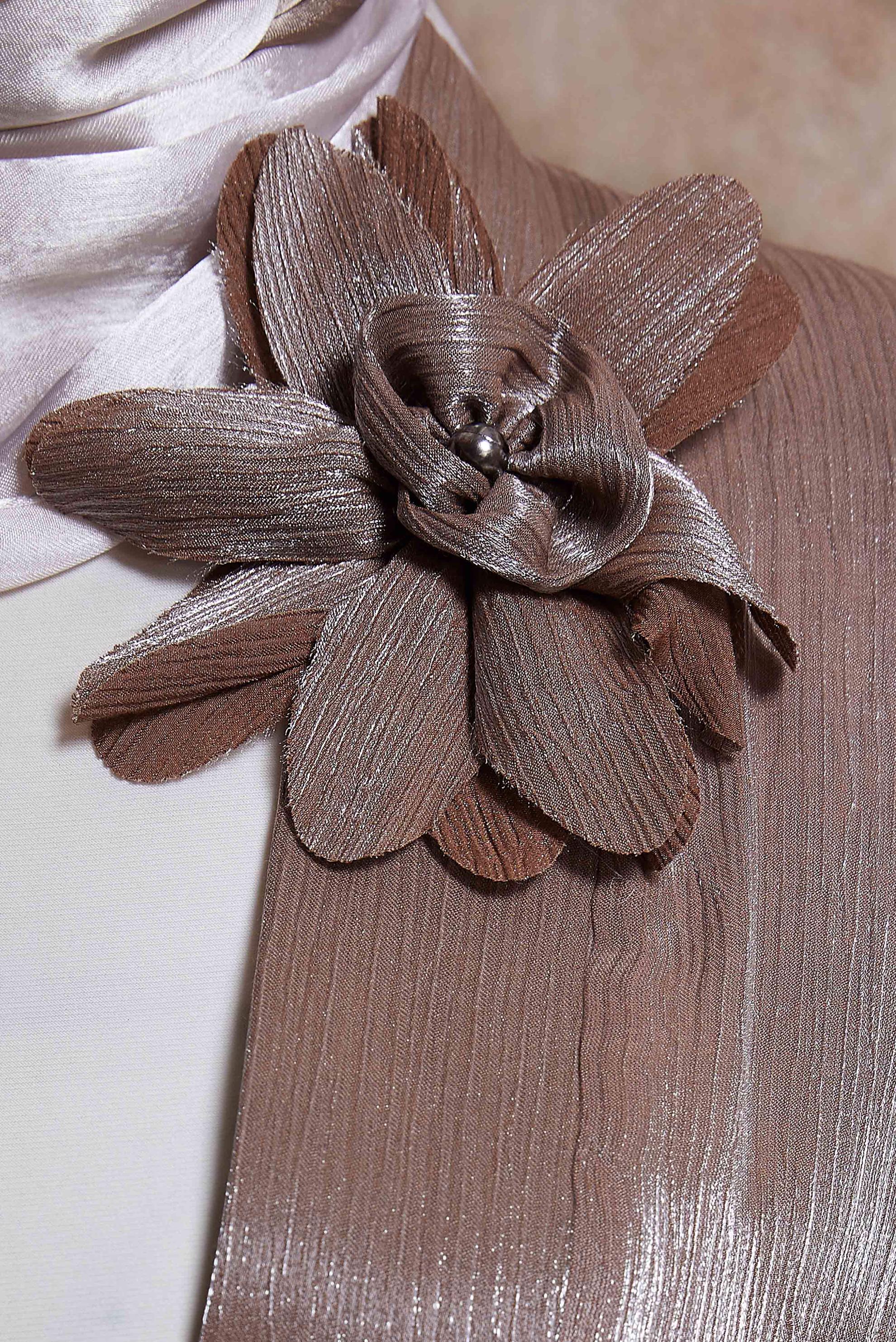 Tesettür giyim KAHVE CEKETLİ PANTOLONLU TAKIM 44537  