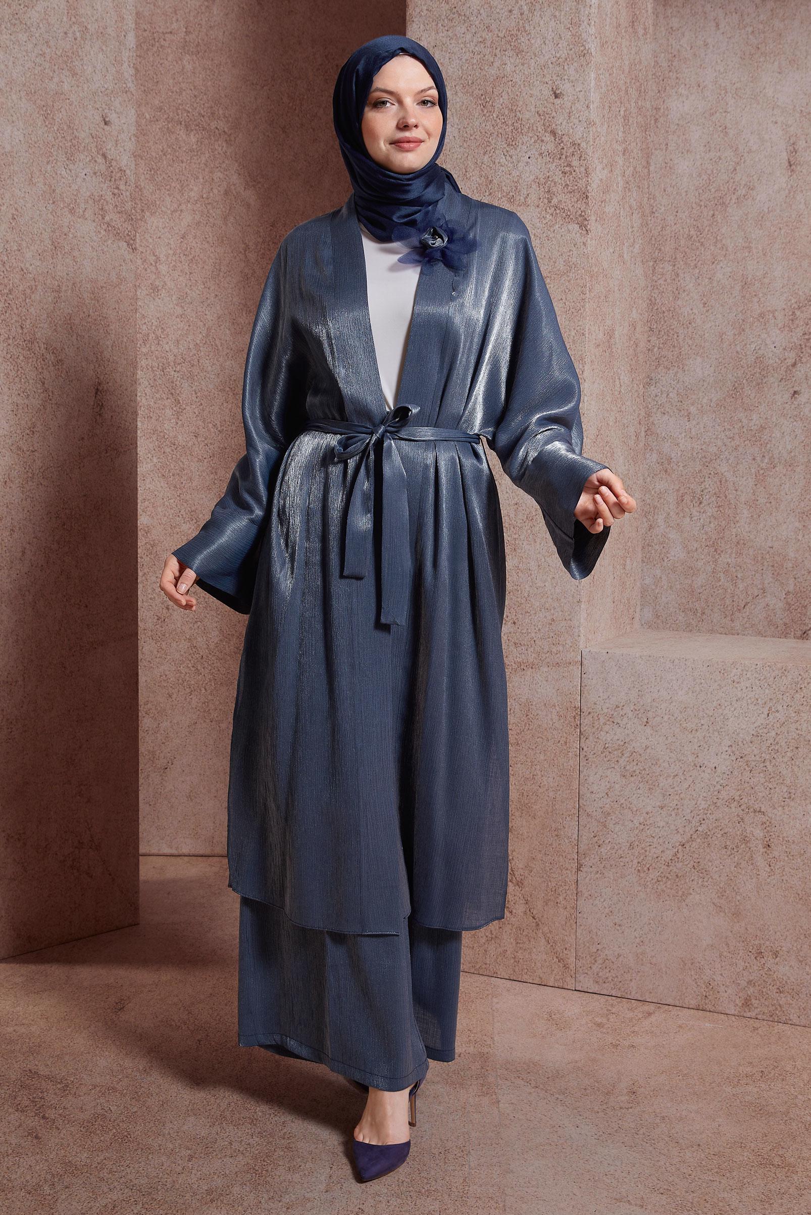 Tesettür giyim LACİVERT CEKETLİ PANTOLONLU TAKIM 44537  