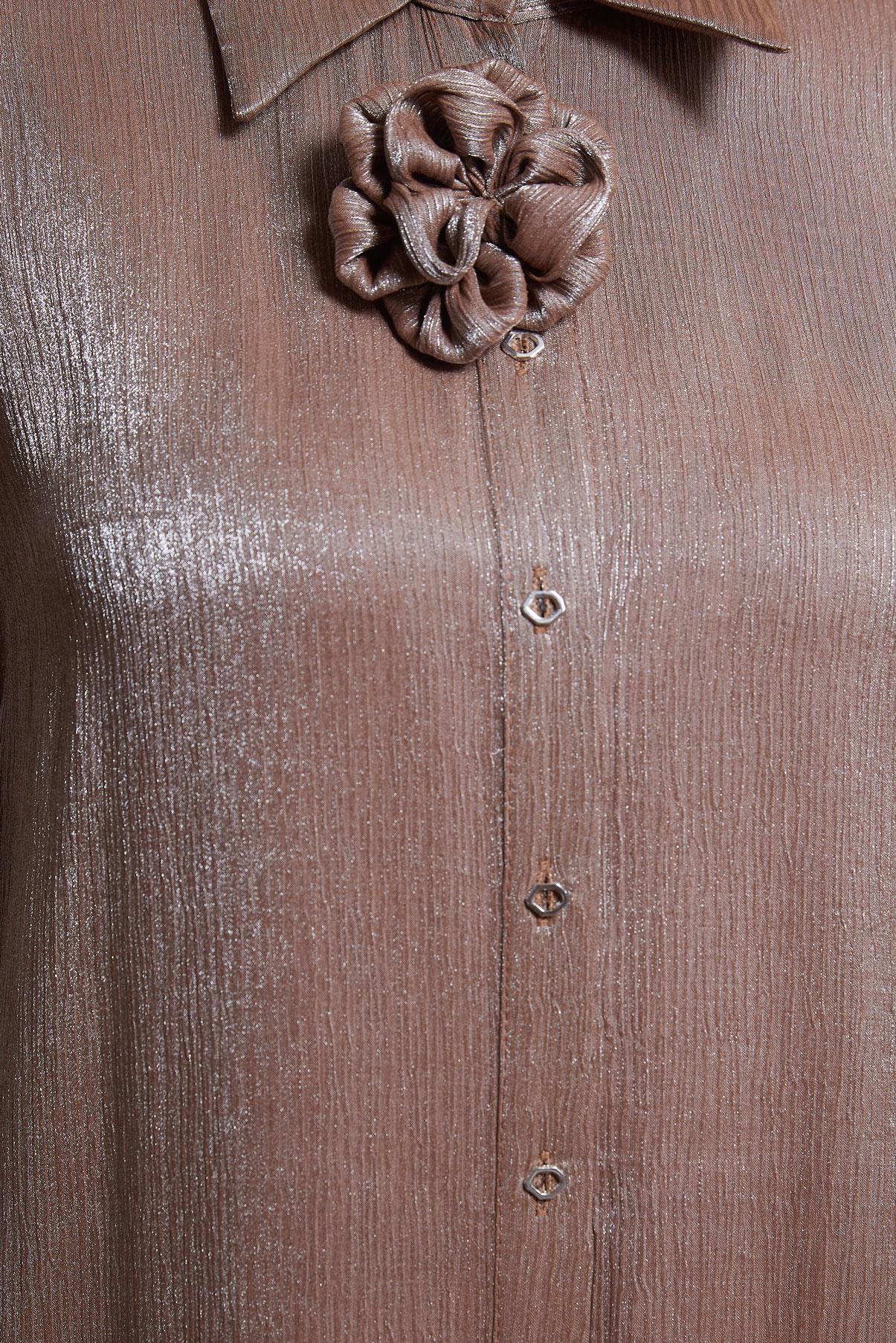 Tesettür giyim KAHVE SATEN YÜZLÜ PANTOLONLU TAKIM 44539