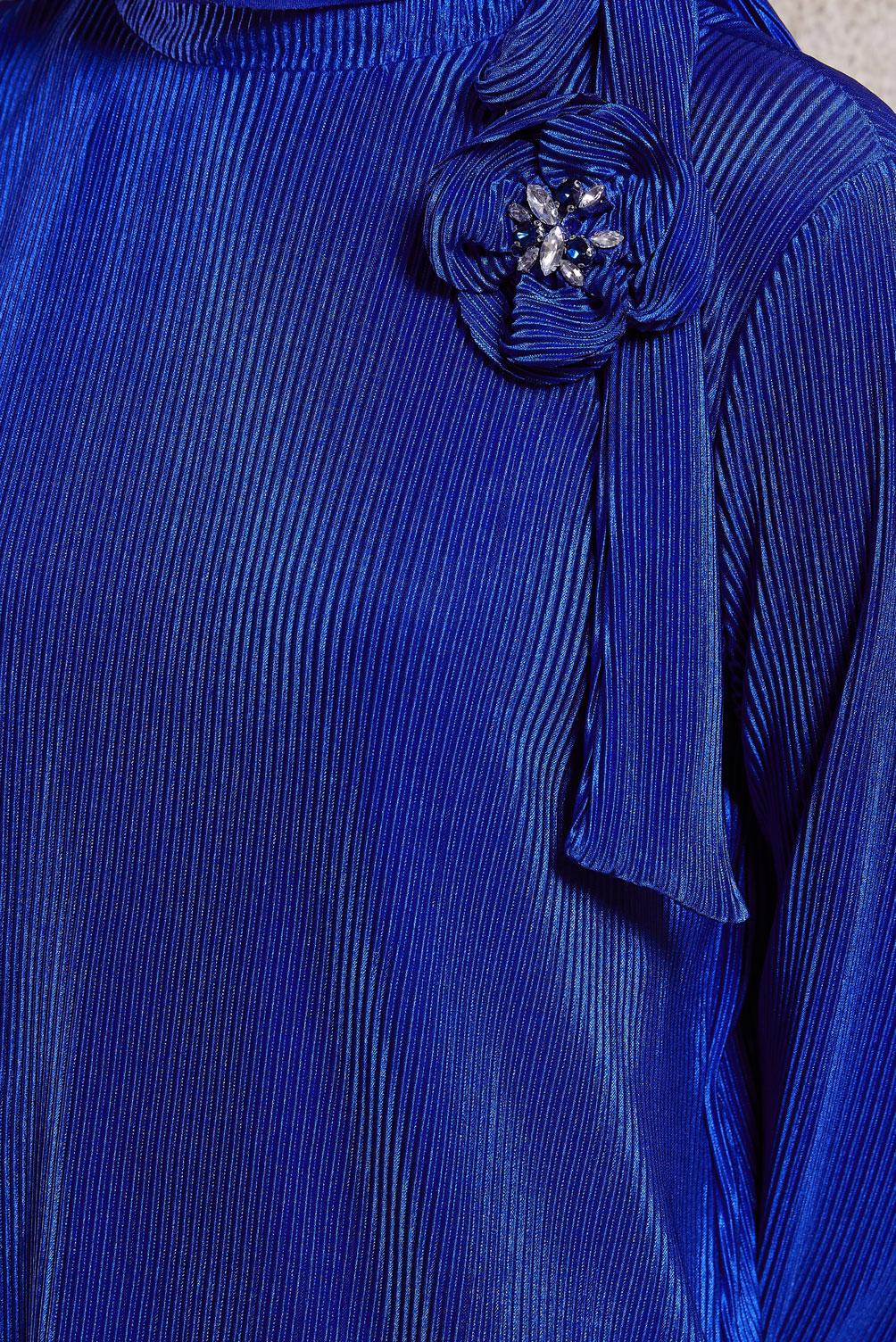 Tesettür giyim LACİVERT PİLİSELİ PANTOLONLU TAKIM 44690