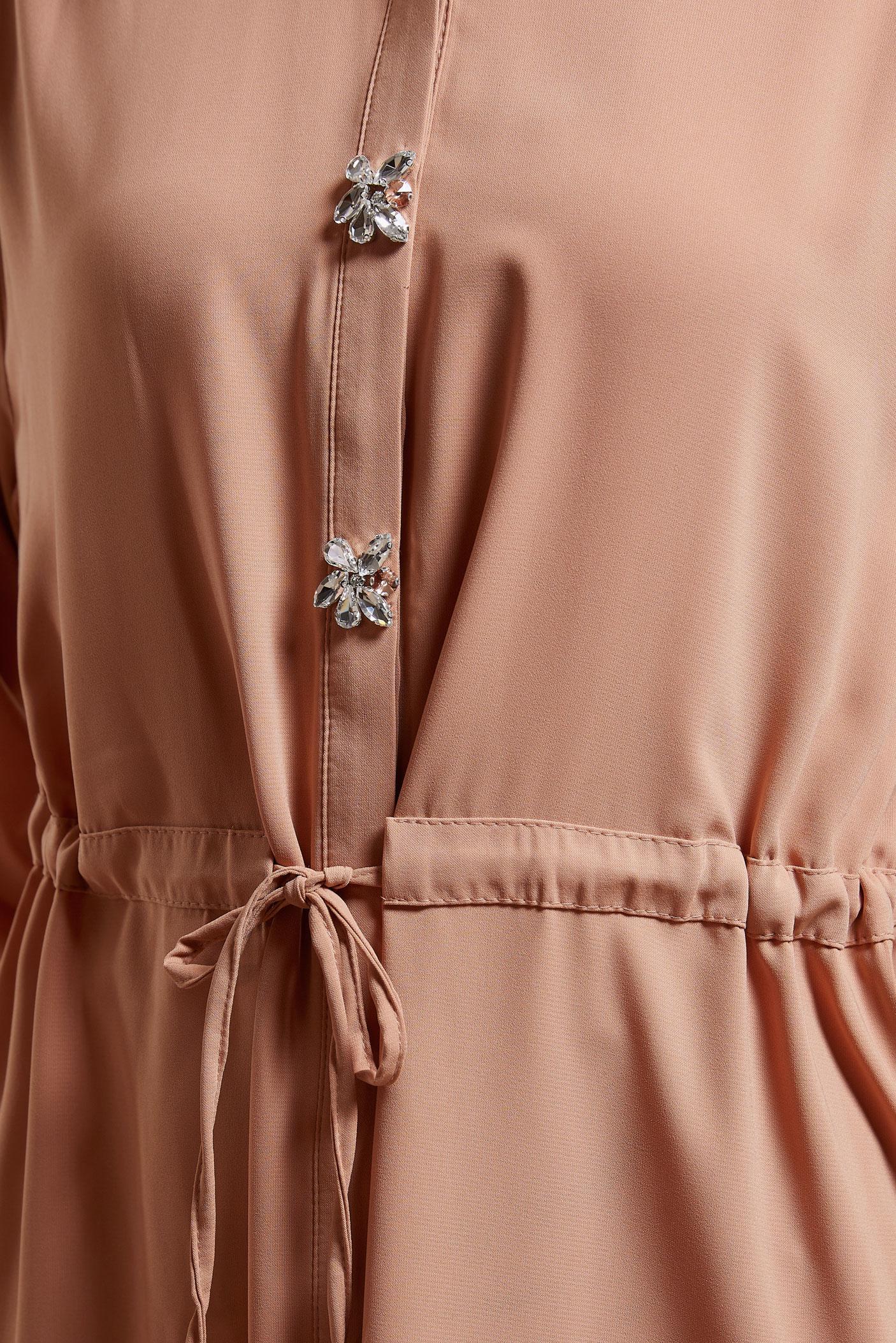 Tesettür giyim KAHVE TAŞLI PANTOLONLU TAKIM 44754