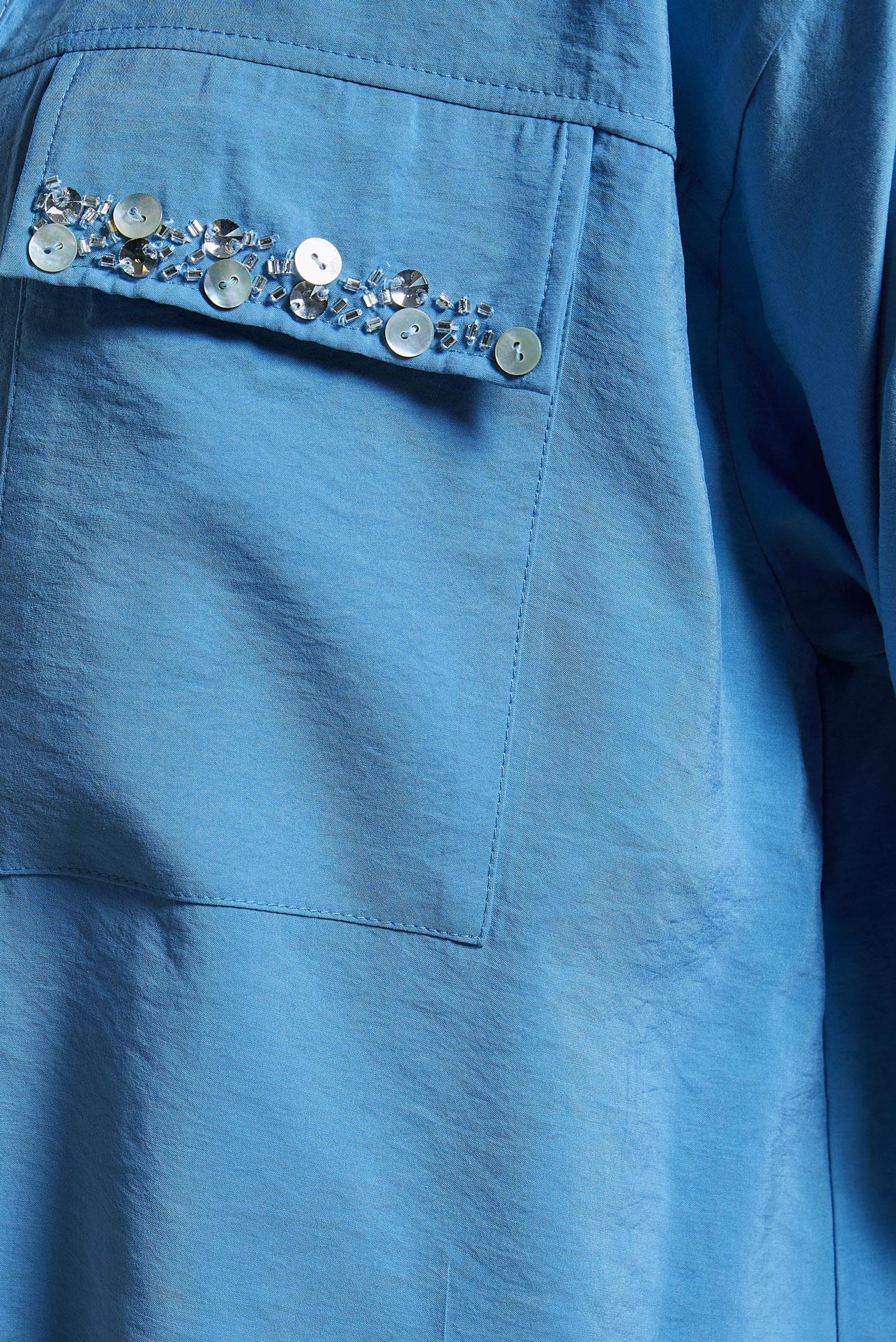 Tesettür giyim MAVİ BONCUK DETAYLI PANTOLONLU TAKIM 44755