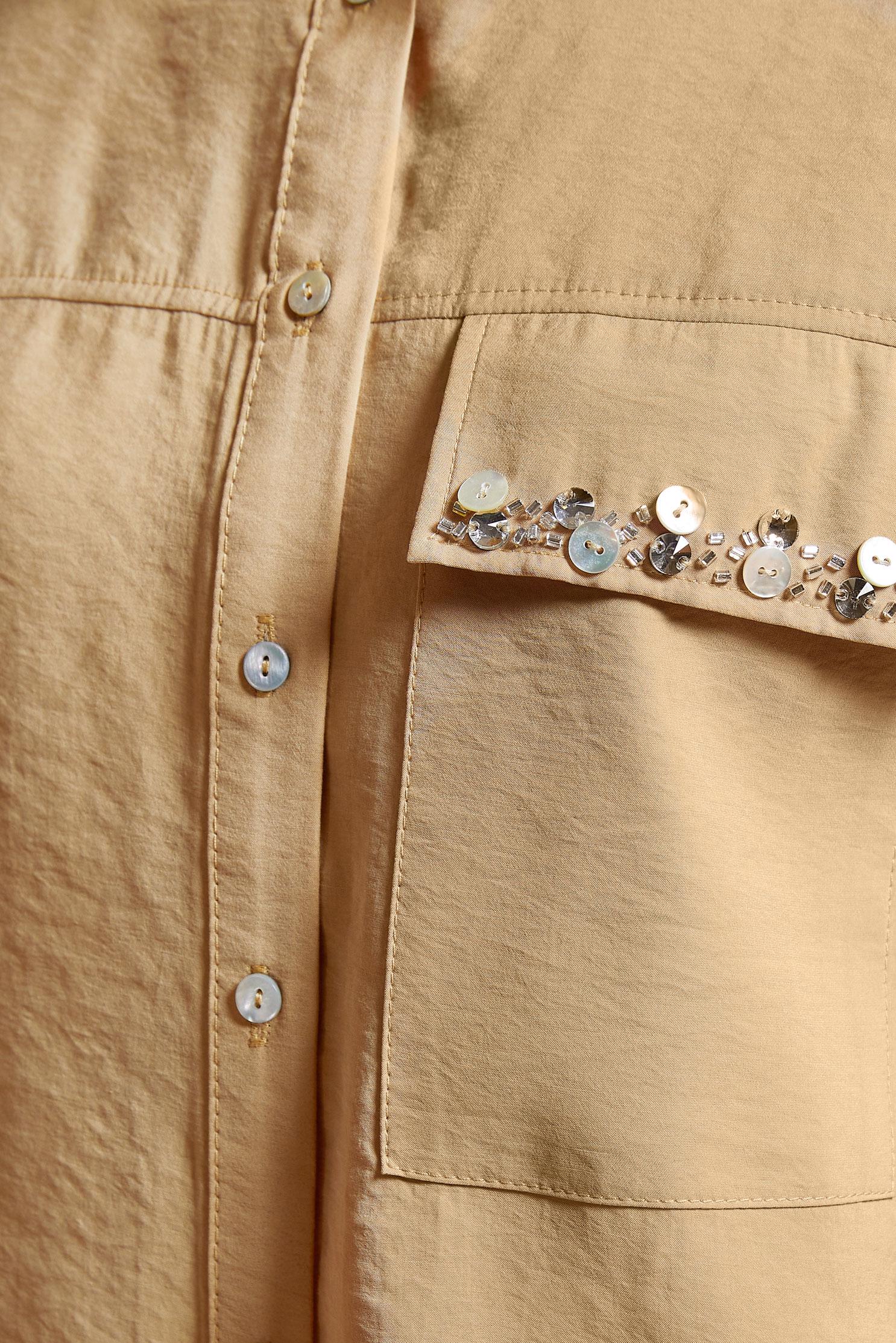 Tesettür giyim KAHVE BONCUK DETAYLI PANTOLONLU TAKIM 44755