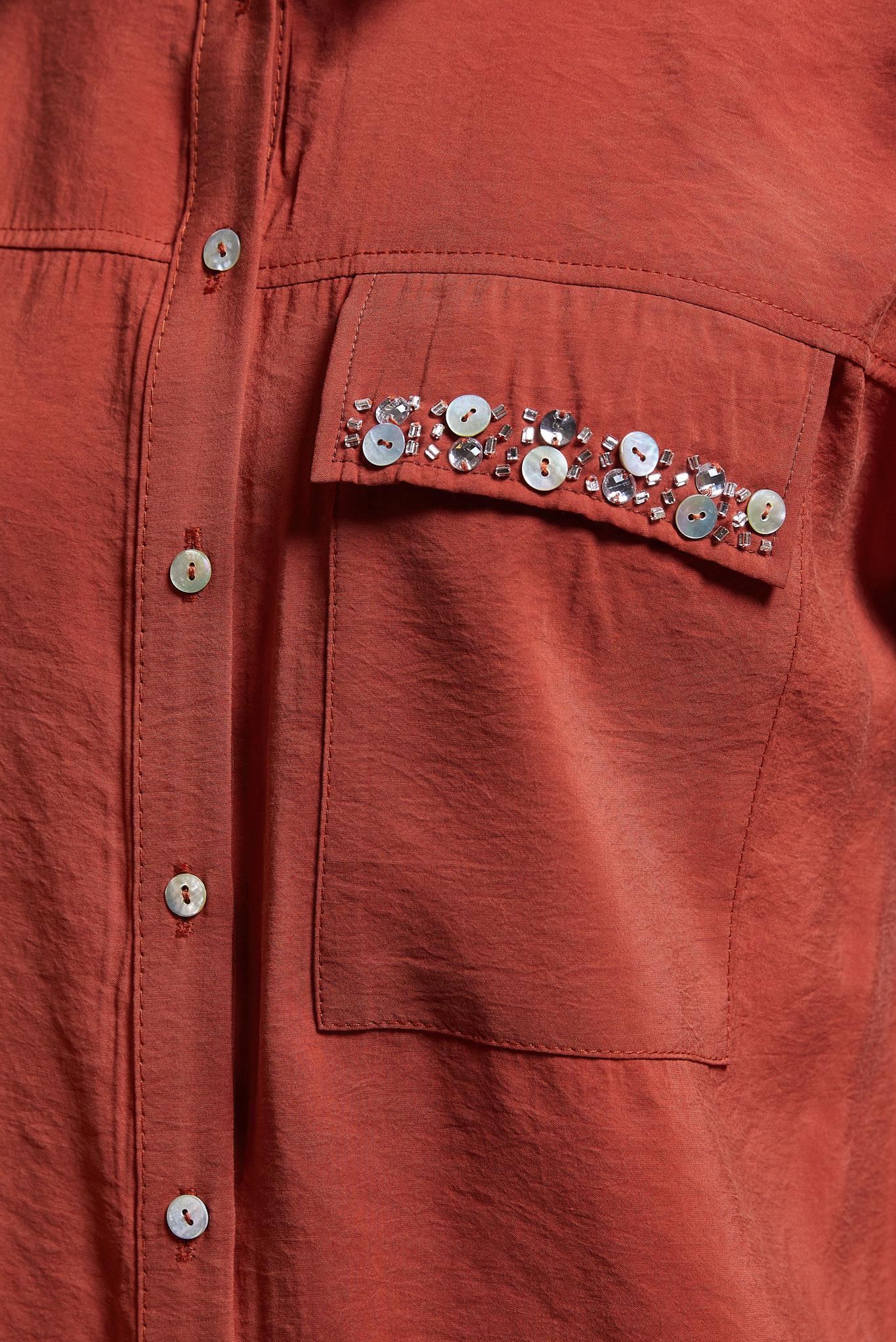 Tesettür giyim TURUNCU BONCUK DETAYLI PANTOLONLU TAKIM 44755