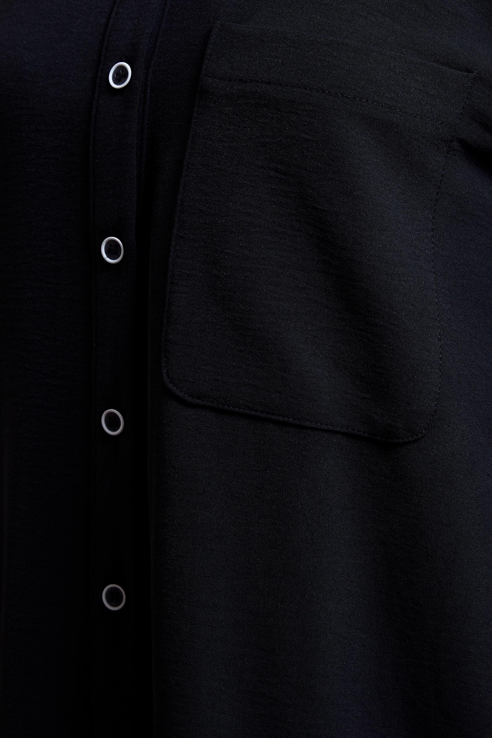 Tesettür giyim SİYAH GÖMLEK YAKA PANTOLONLU TAKIM 44756