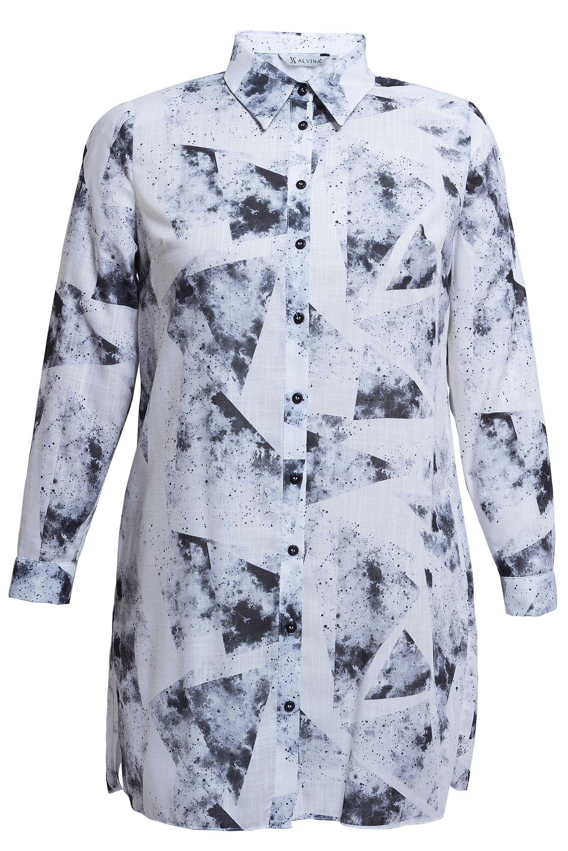 Tesettür giyim SİYAH DESENLİ BÜYÜK BEDEN TUNİK 20512