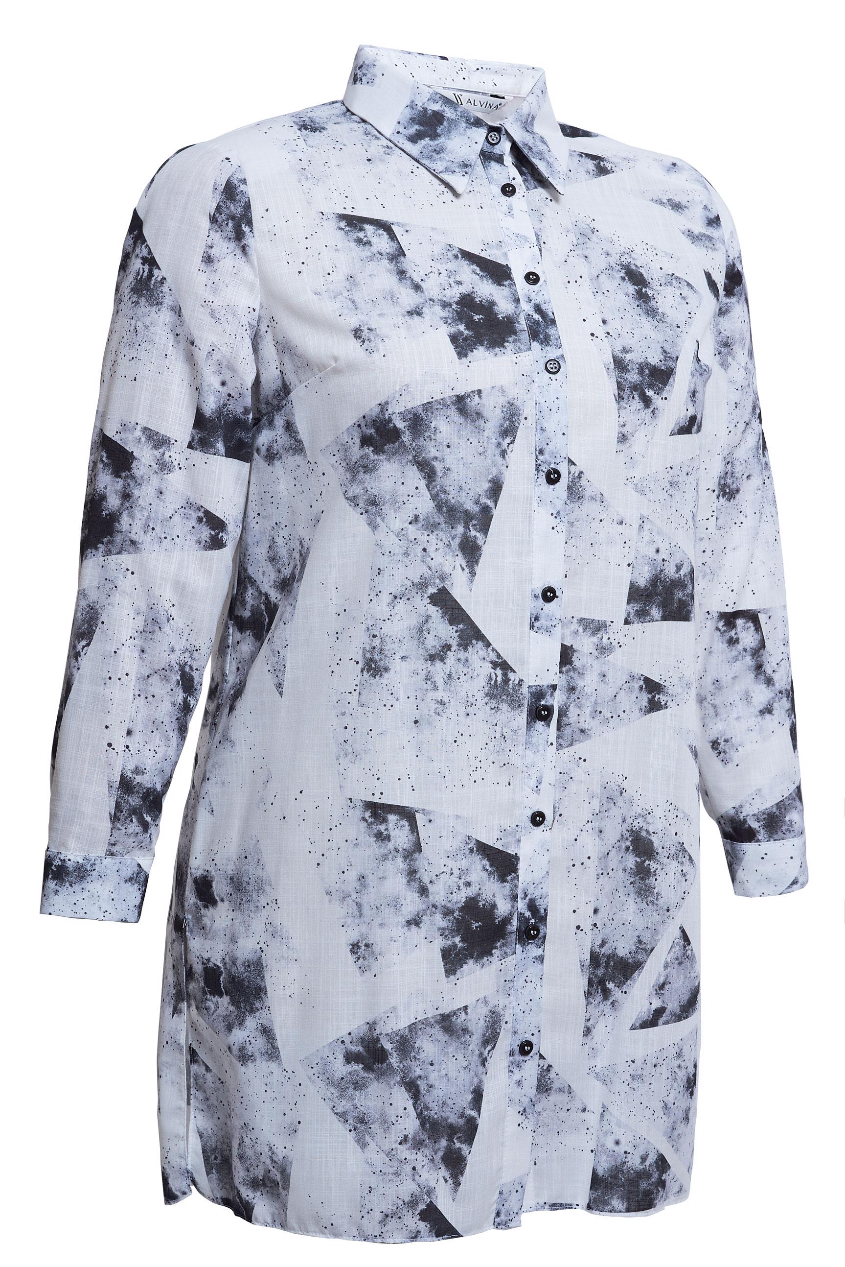 Tesettür giyim SİYAH DESENLİ BÜYÜK BEDEN TUNİK 20512