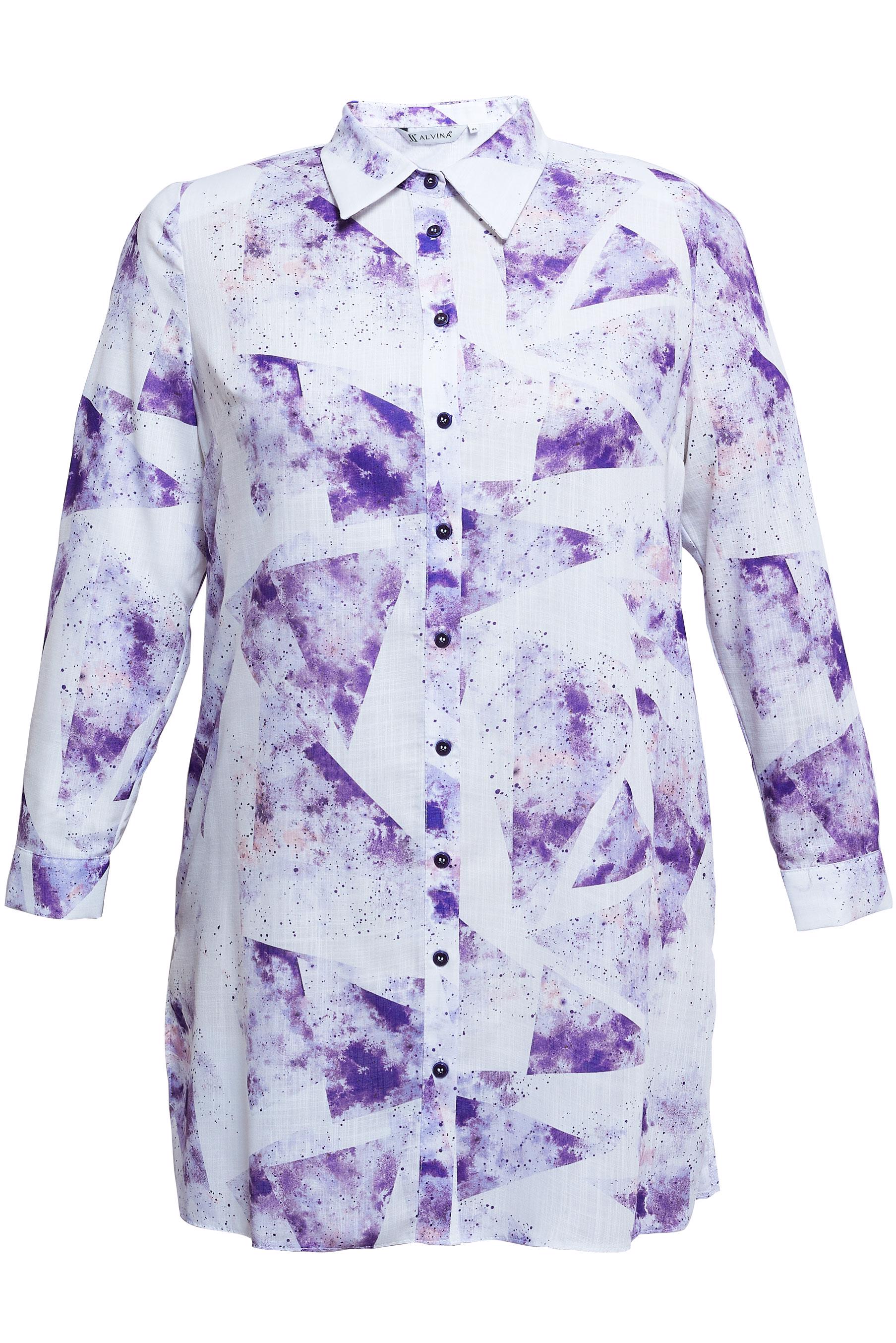 Tesettür giyim MOR DESENLİ BÜYÜK BEDEN TUNİK 20512