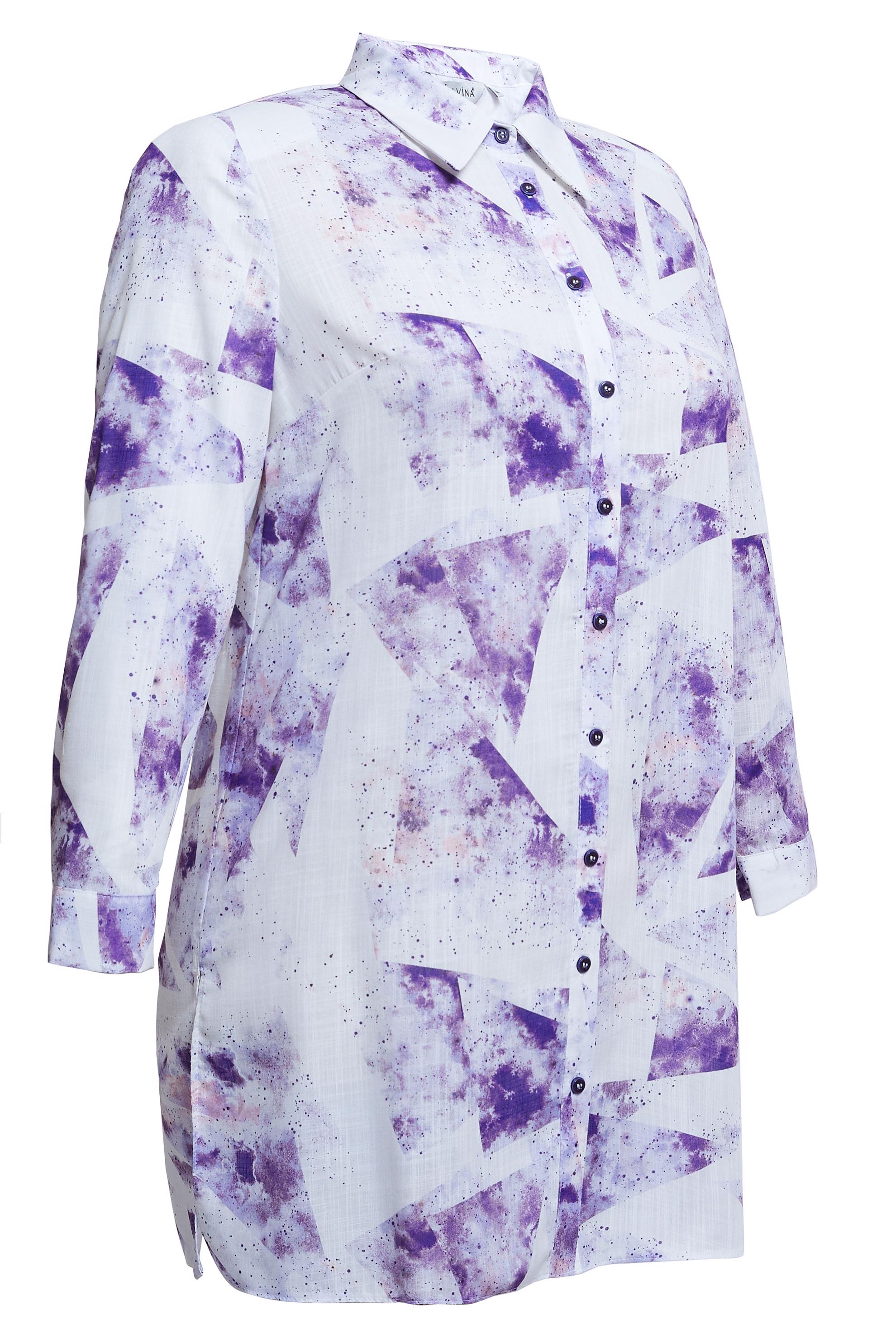 Tesettür giyim MOR DESENLİ BÜYÜK BEDEN TUNİK 20512