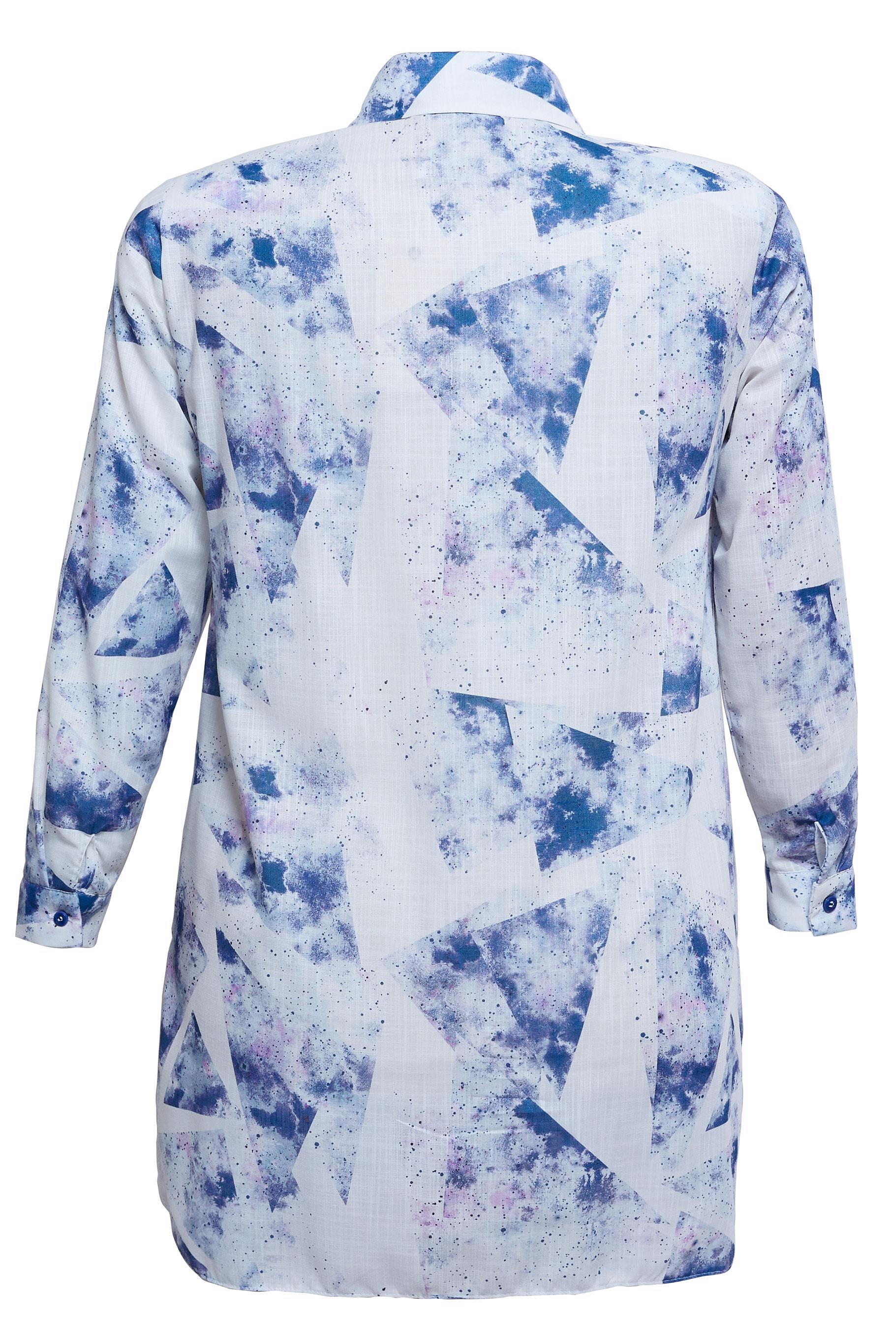 Vêtements hijab BLEU MARINE TUNIQUE GRANDE TAILLE À MOTIF 20512